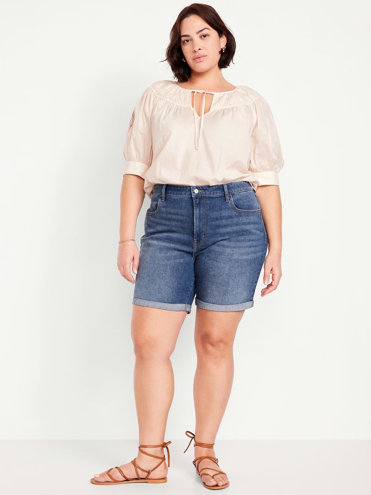 High-Waisted OG Jean Shorts -- 7-inch inseam - Medium Wash