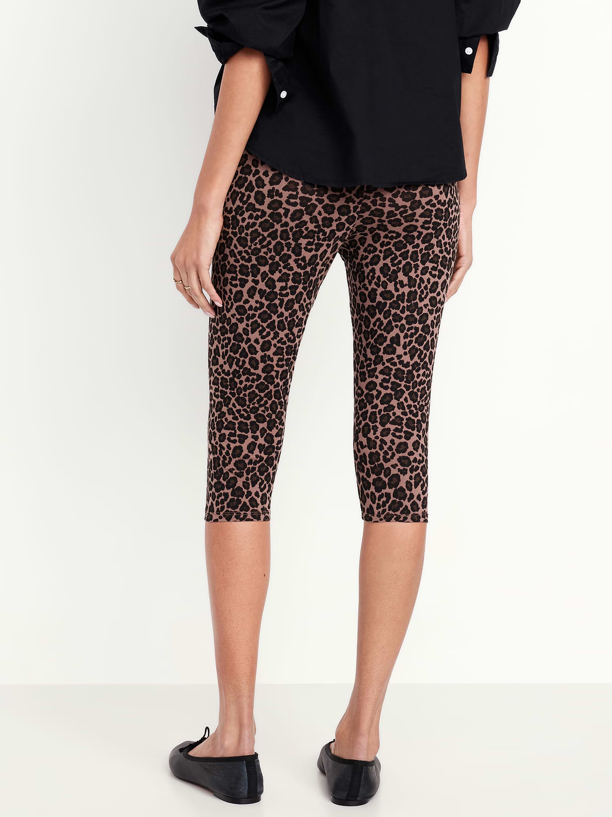 High-Waisted Fashion Layering Capri Legging - Cheetah