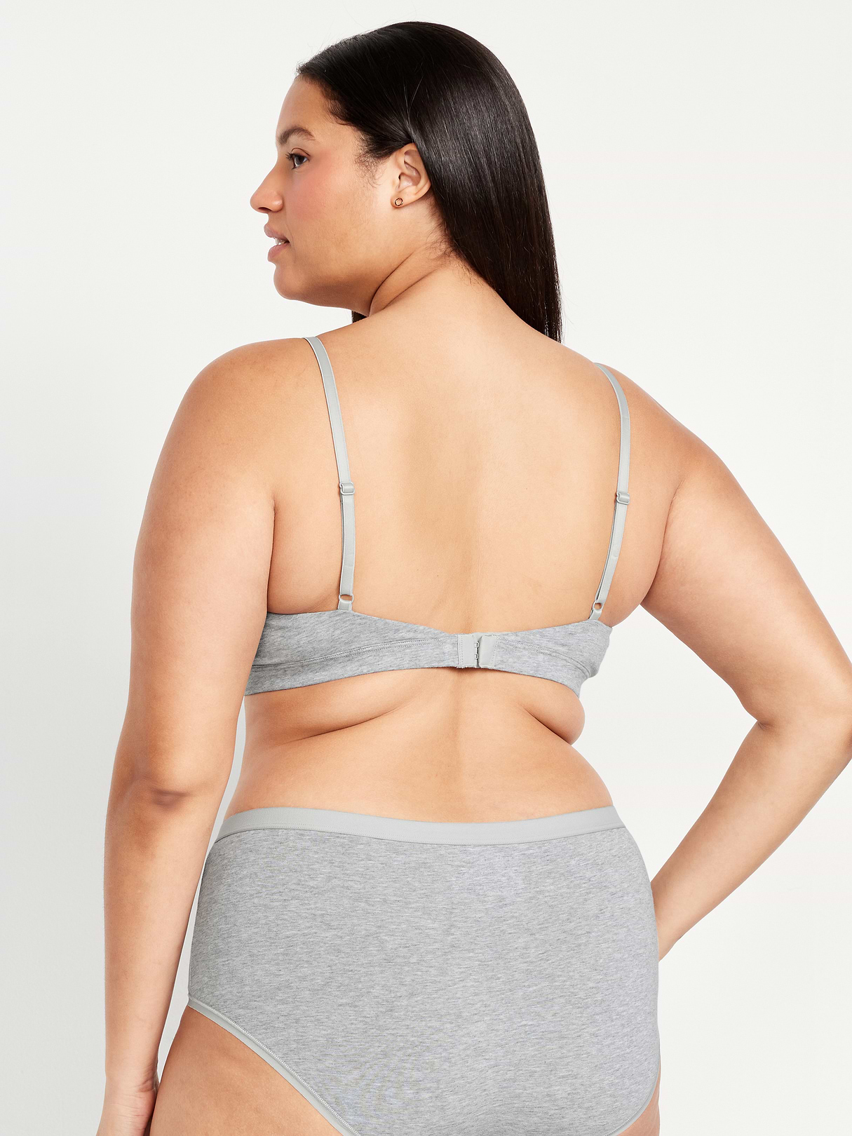 Everyday Cotton Triangle Bralette - Heather Gray