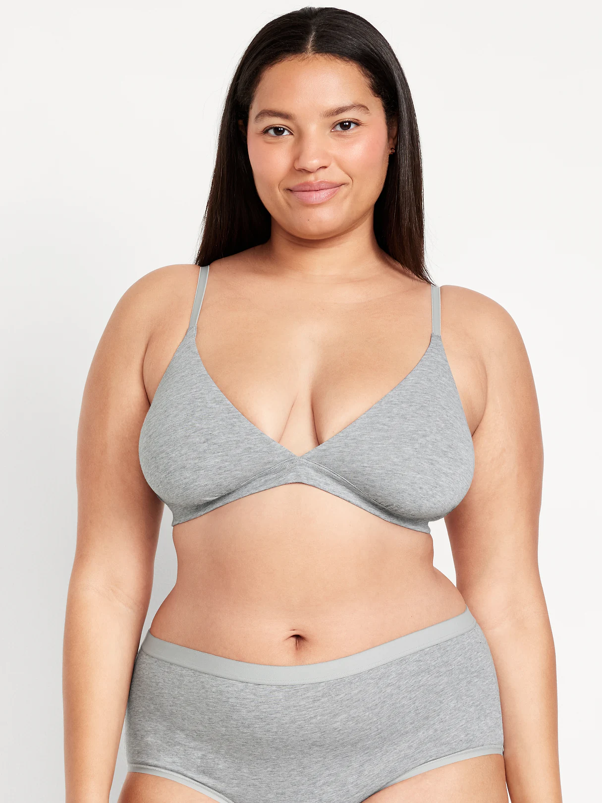 Everyday Cotton Triangle Bralette - Heather Gray