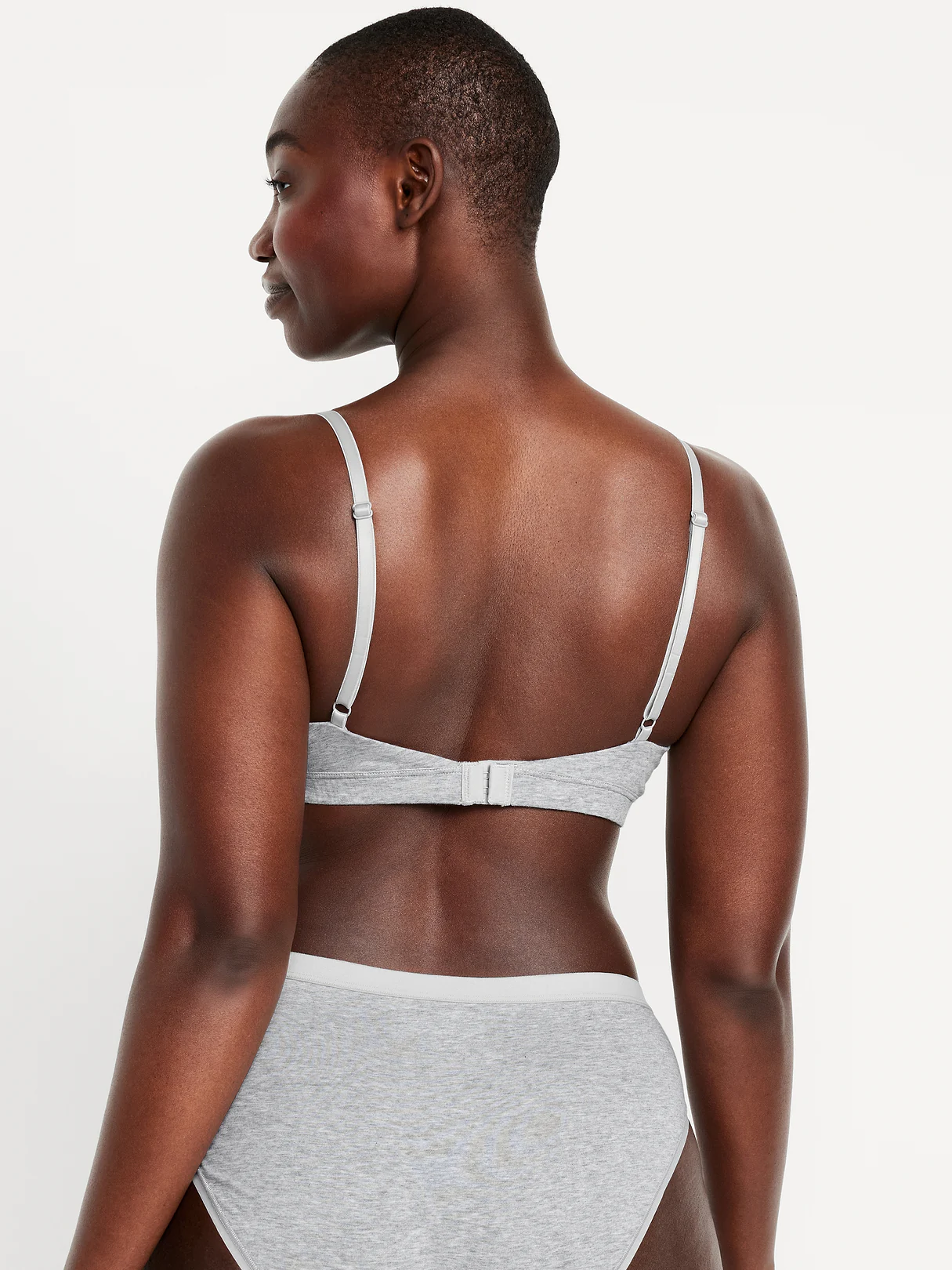 Everyday Cotton Triangle Bralette - Heather Gray