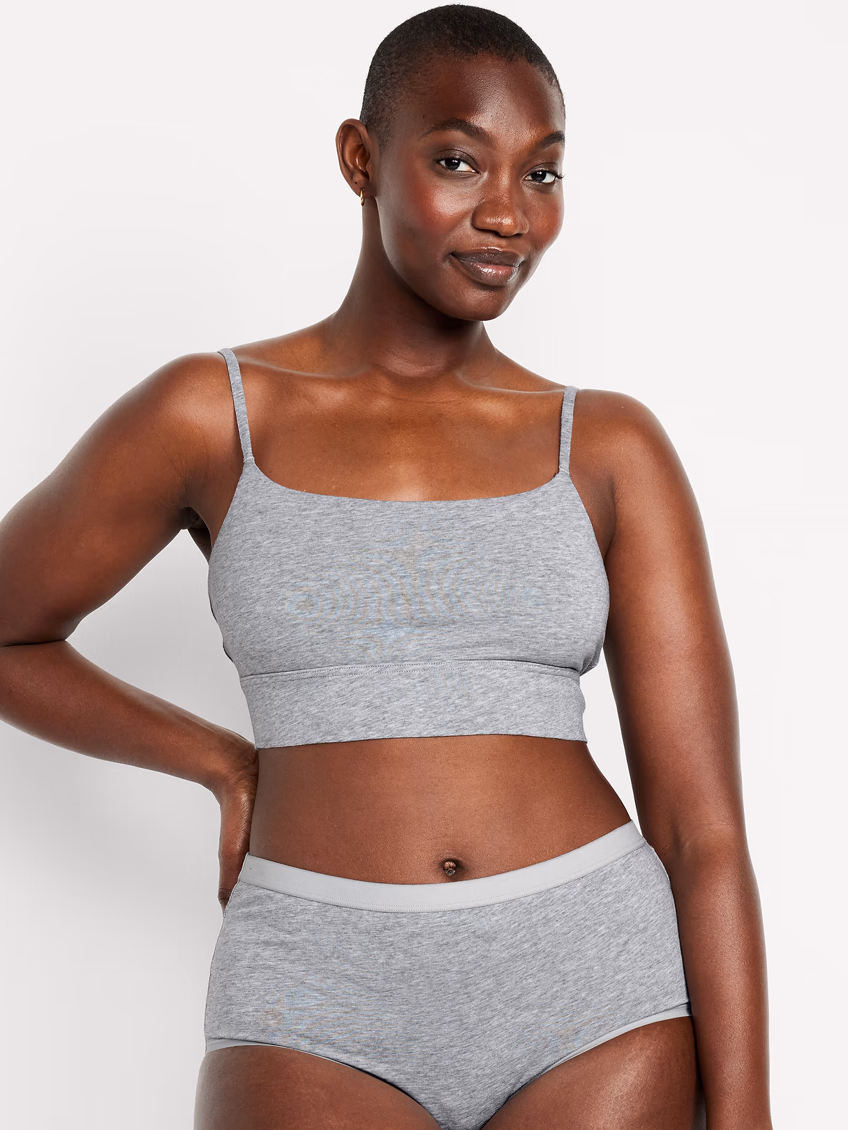 Cotton Cami Bralette - Heather Gray