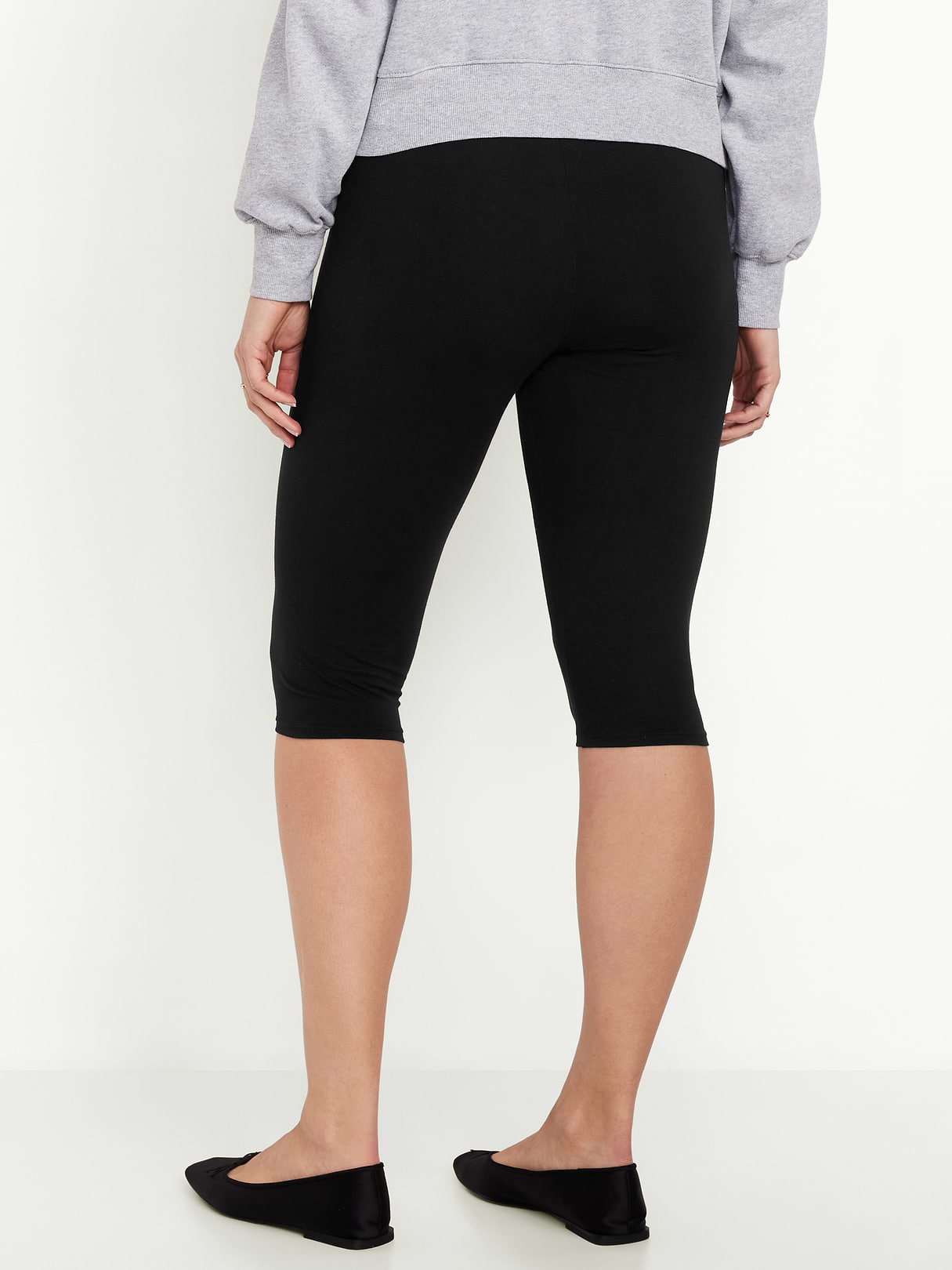 High-Waisted Fashion Layering Capri Legging - Black Jack