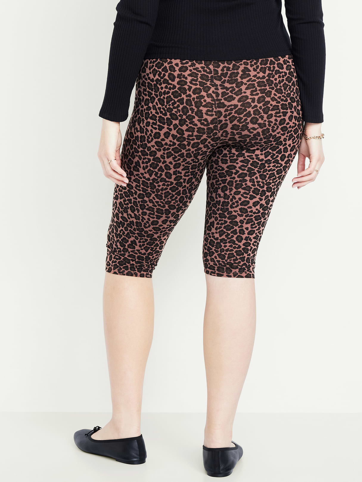 High-Waisted Fashion Layering Capri Legging - Cheetah