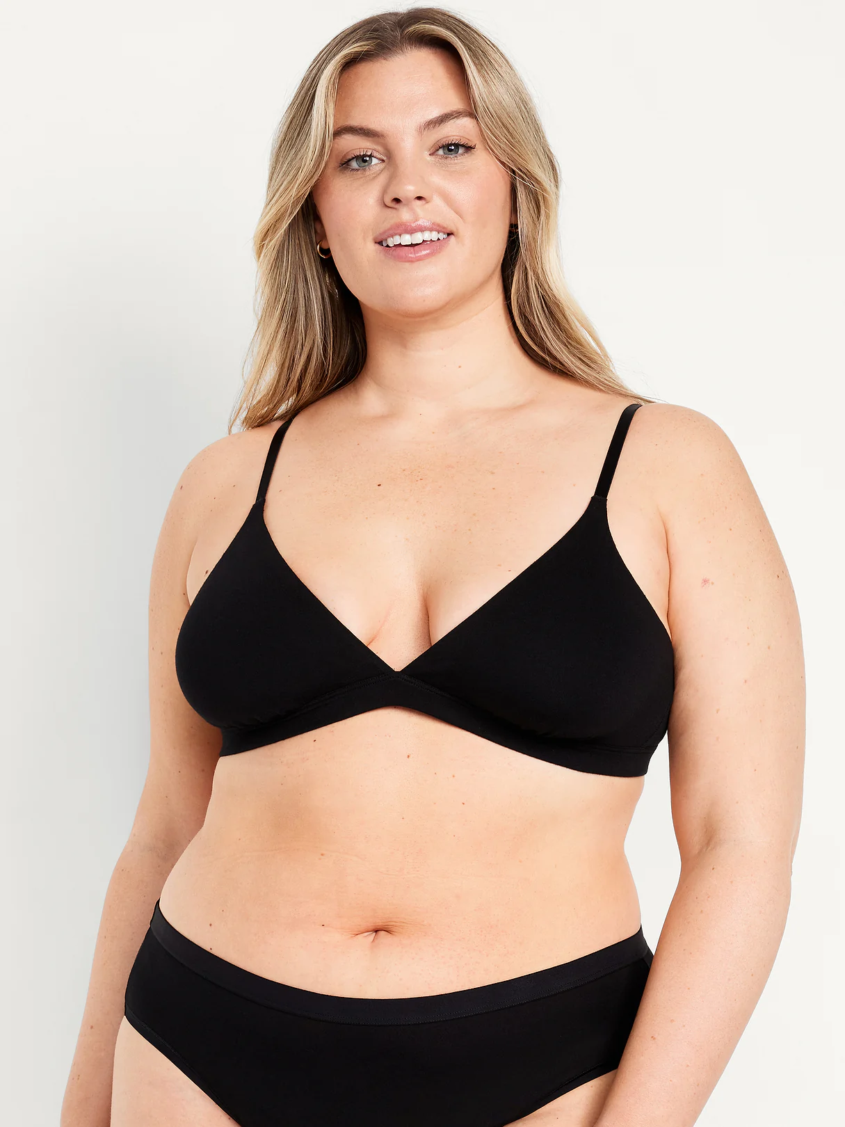 Everyday Cotton Triangle Bralette - Black Jack