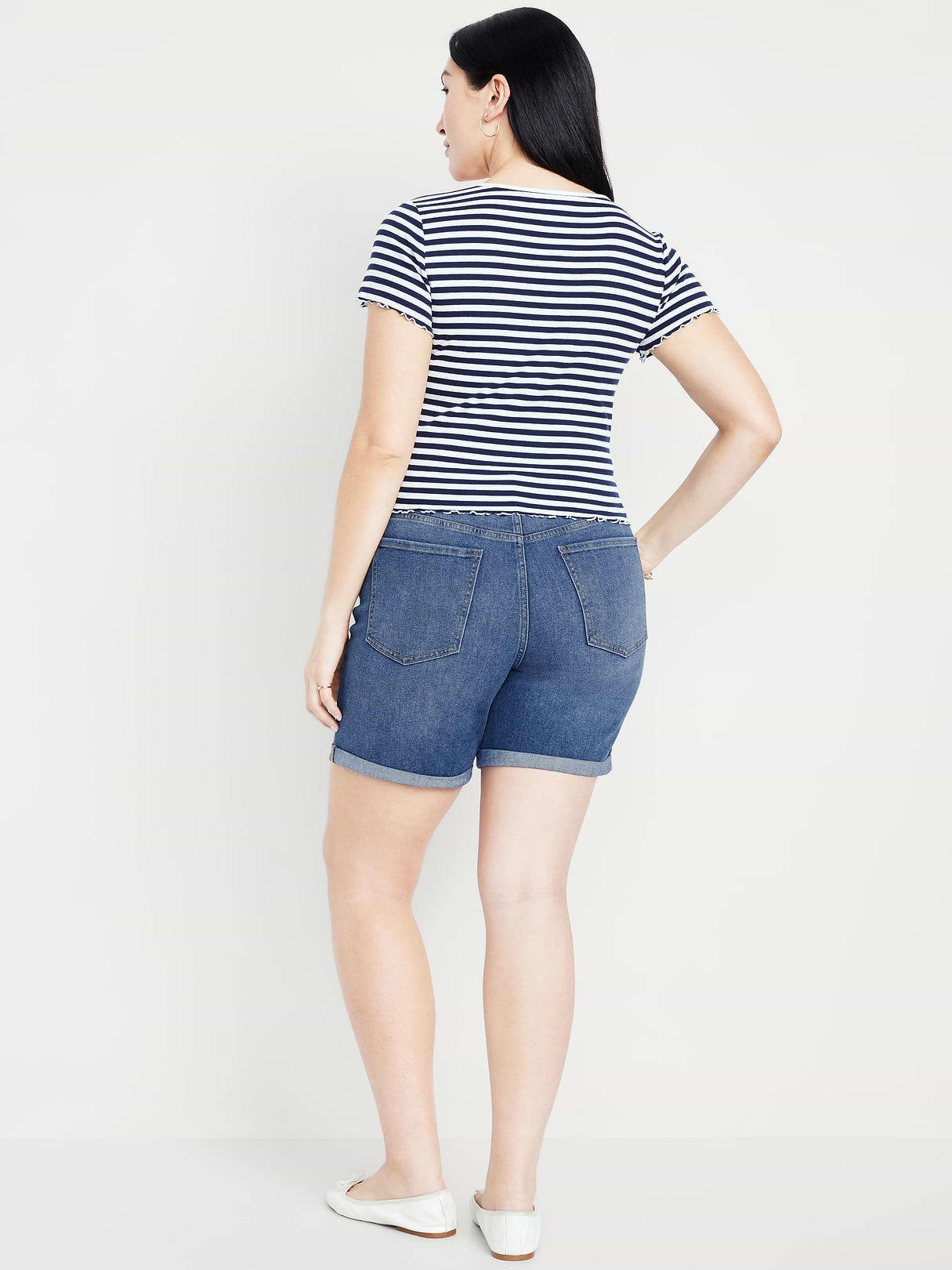 High-Waisted OG Jean Shorts -- 7-inch inseam - Medium Wash