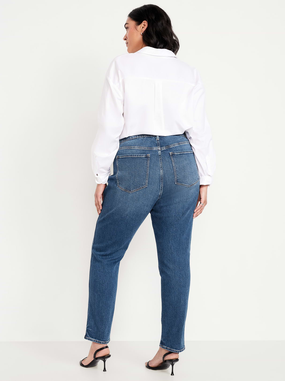 High-Waisted Vintage Slim Jeans - Medium Indigo