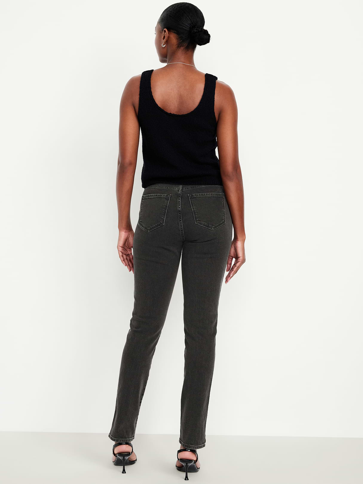 Curvy High-Waisted Vintage Slim Jeans - Faded Black Wash
