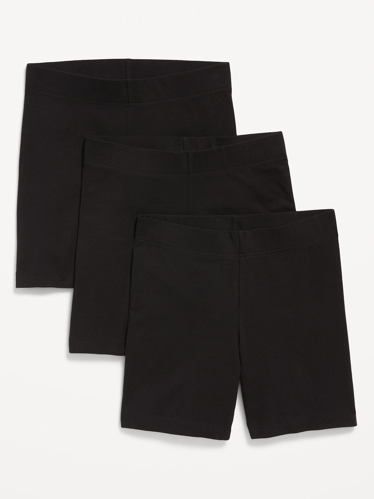 High-Waisted Cotton Biker Shorts 3-Pack -- 6-inch inseam - Black Jack