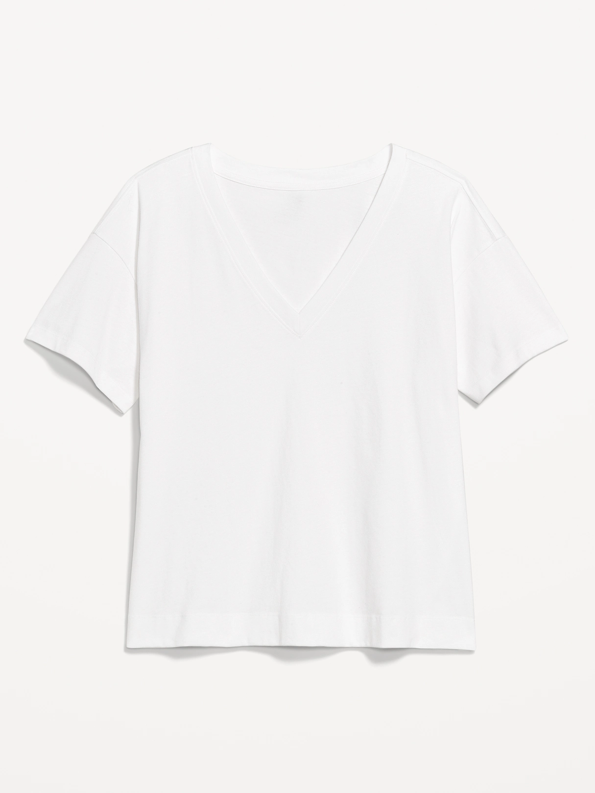 Vintage V-Neck T-Shirt - White Lilies