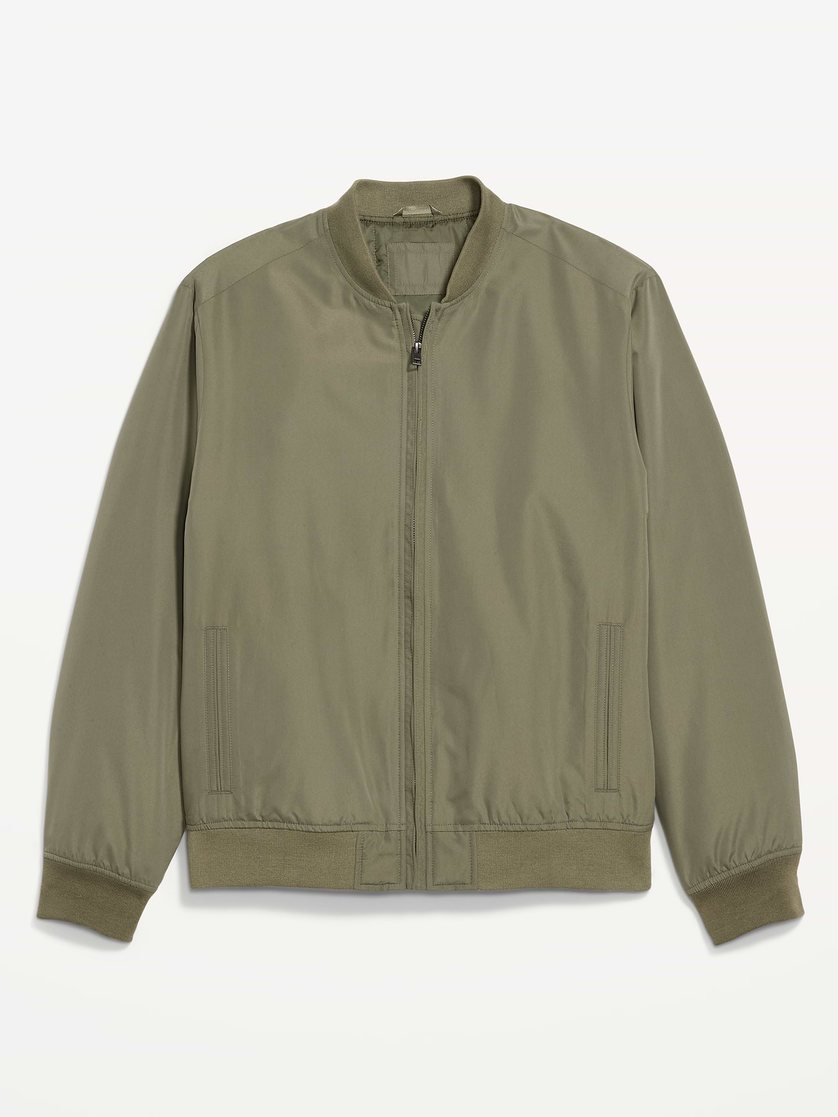 Water-Resistant Zip Bomber Jacket - Stone Wall