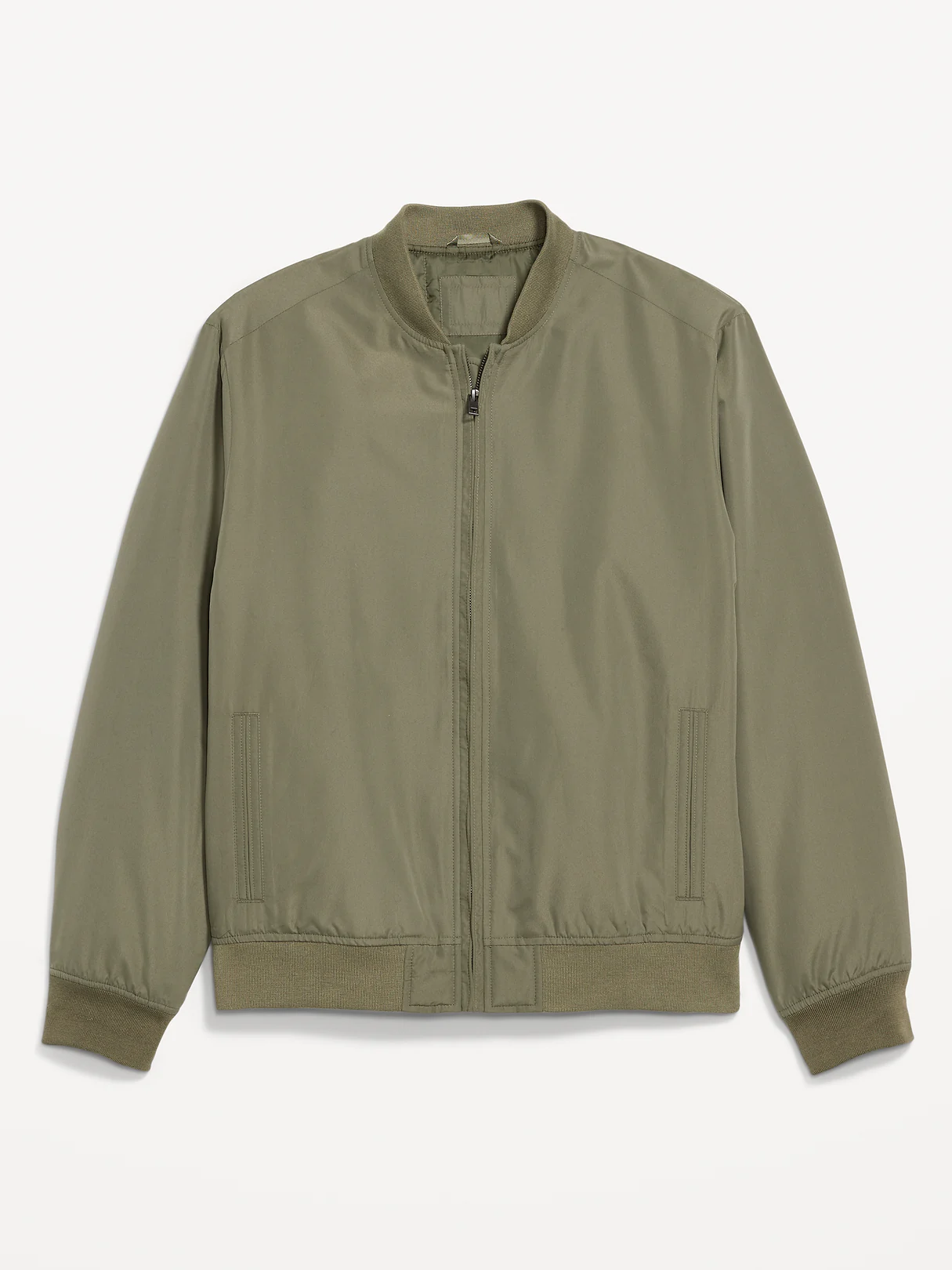 Water-Resistant Zip Bomber Jacket - Stone Wall