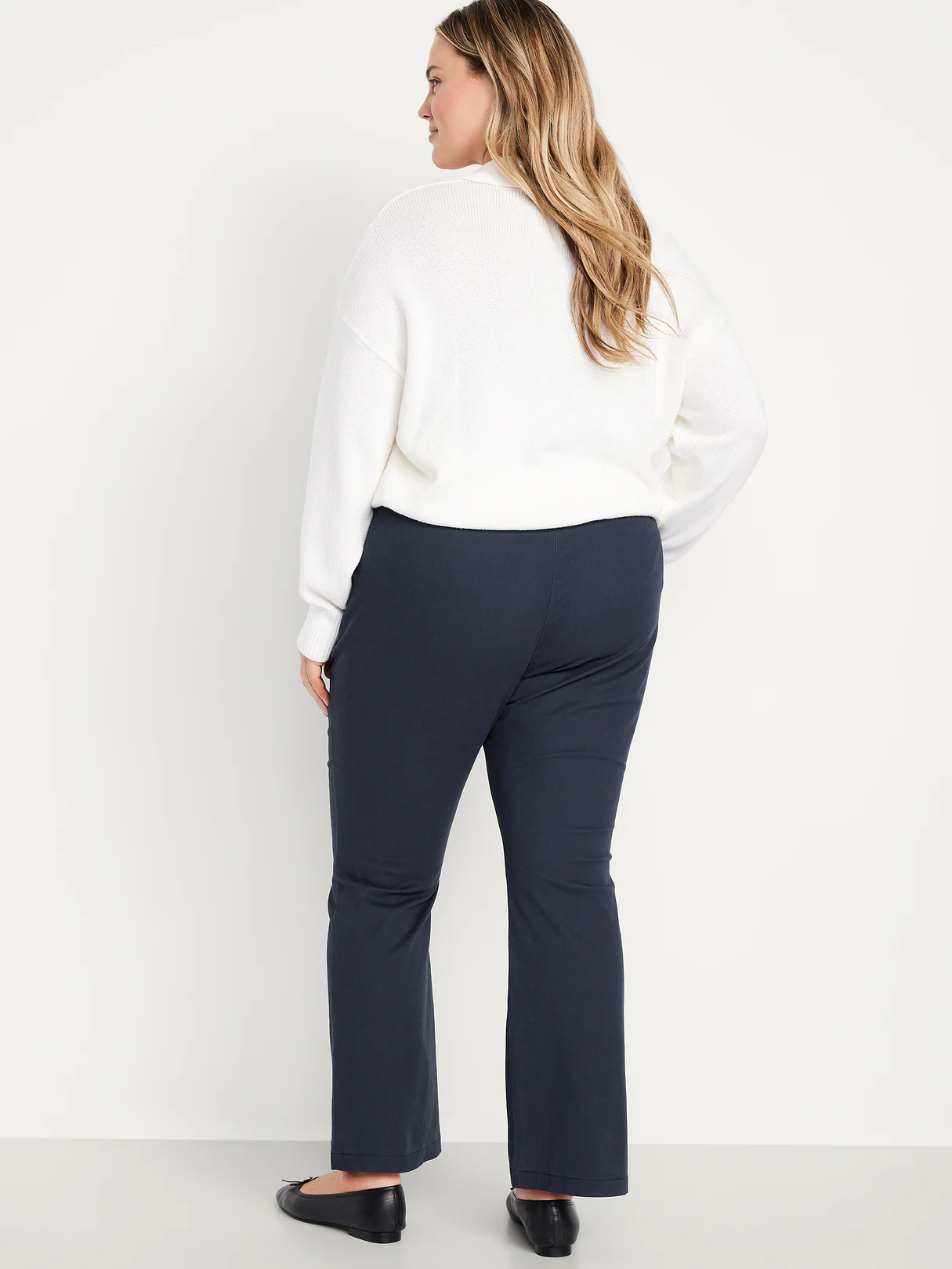 High-Waisted Uniform Boot-Cut Pants - Navy Captain