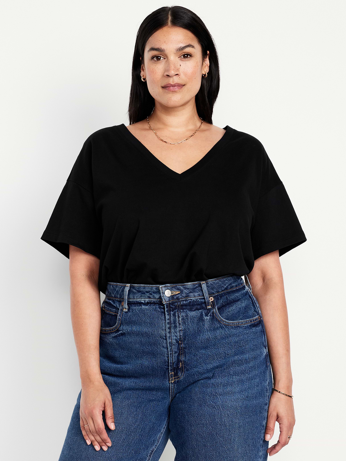 Vintage V-Neck T-Shirt - Black Jack