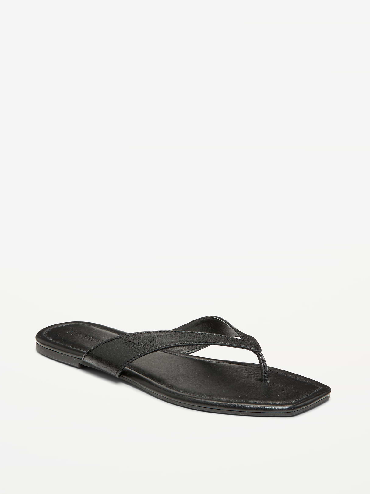 Faux-Leather Flip Flop for Women - Black Jack