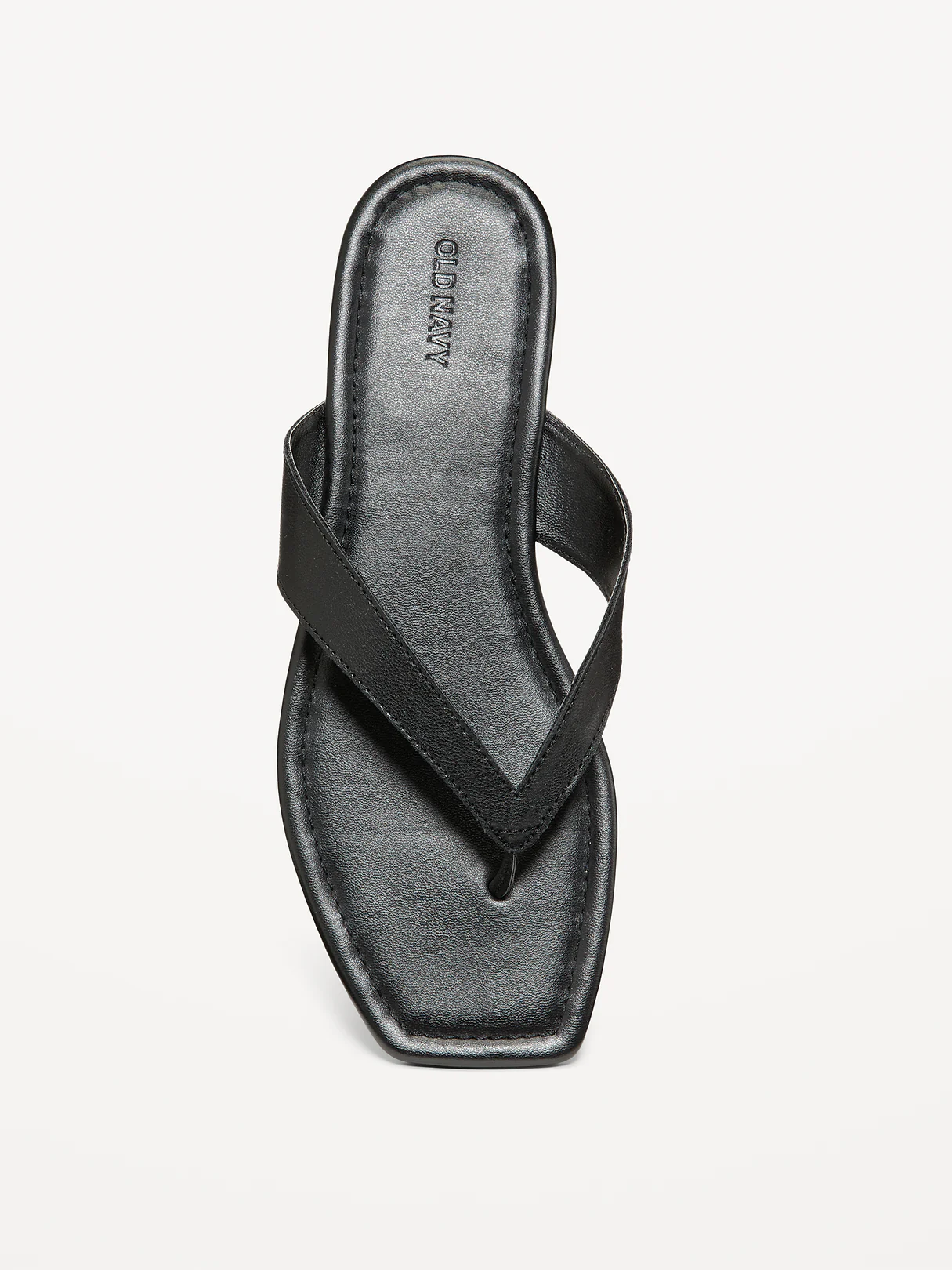 Faux-Leather Flip Flop for Women - Black Jack