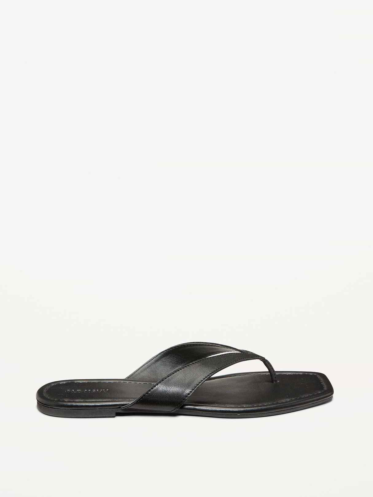 Faux-Leather Flip Flop for Women - Black Jack
