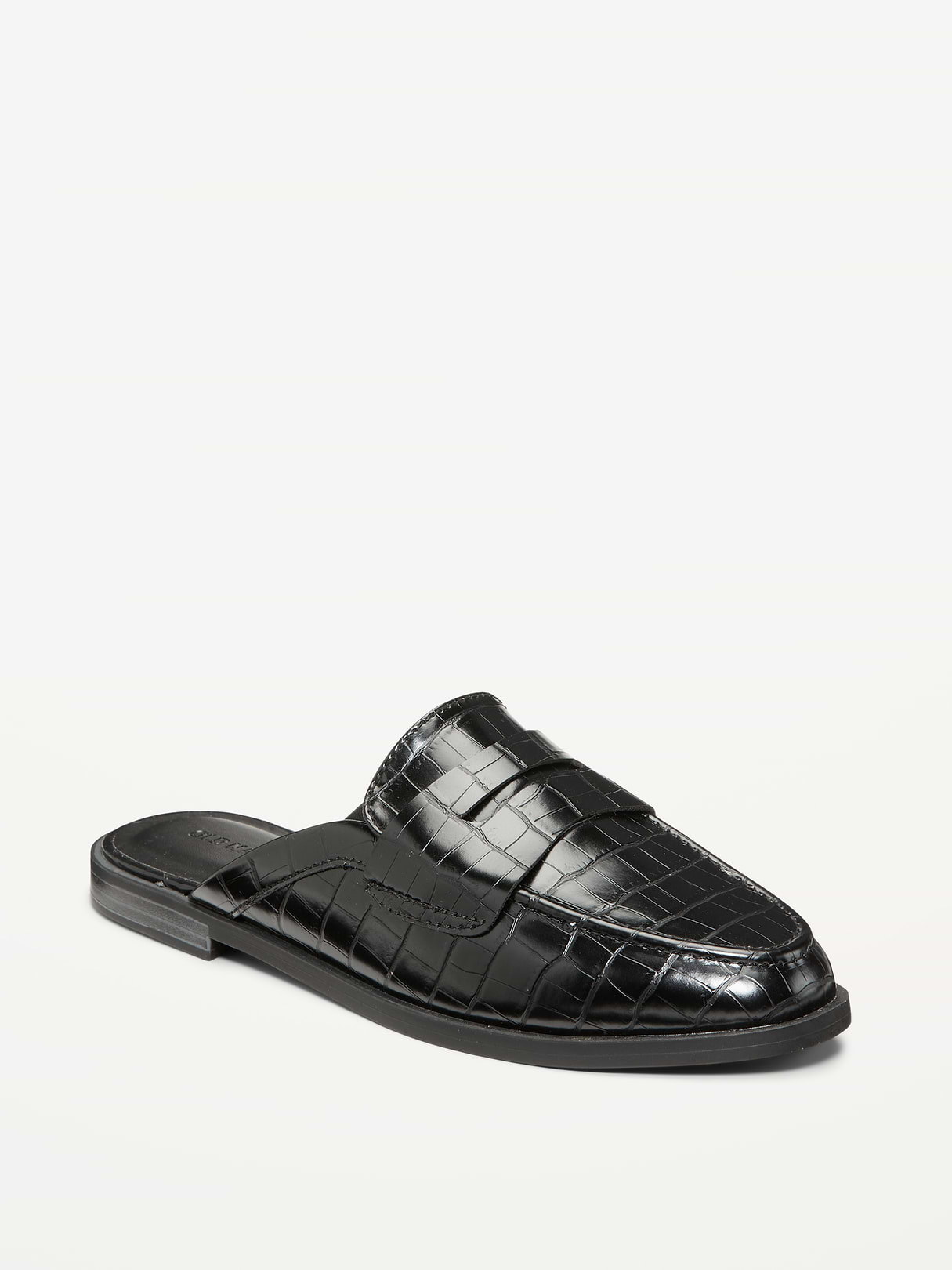 Loafer Mule Shoes for Women - Crocodile