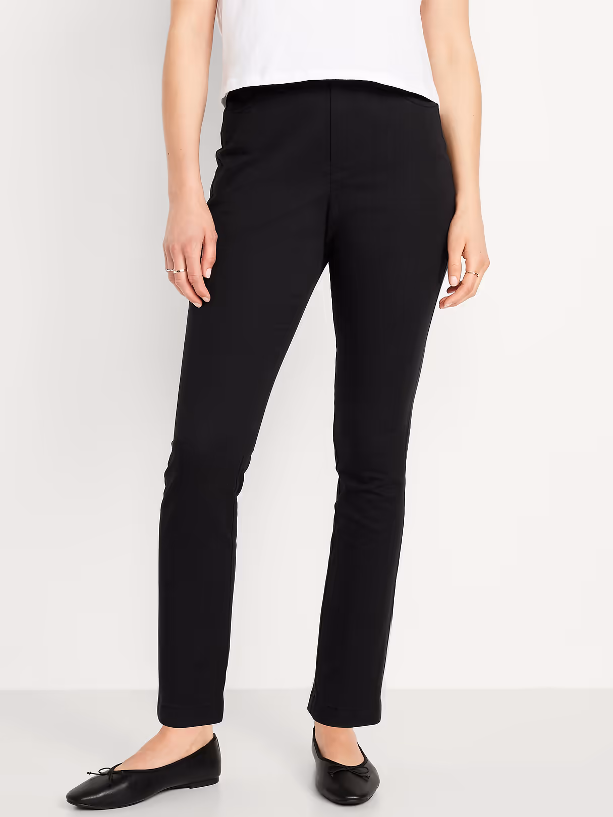 High-Waisted Uniform Skinny Pants - Black Jack