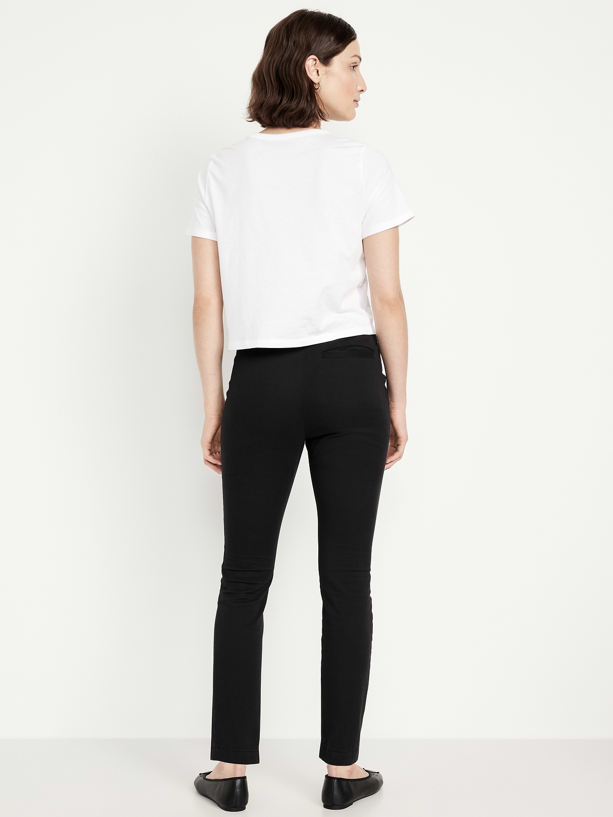 High-Waisted Uniform Skinny Pants - Black Jack