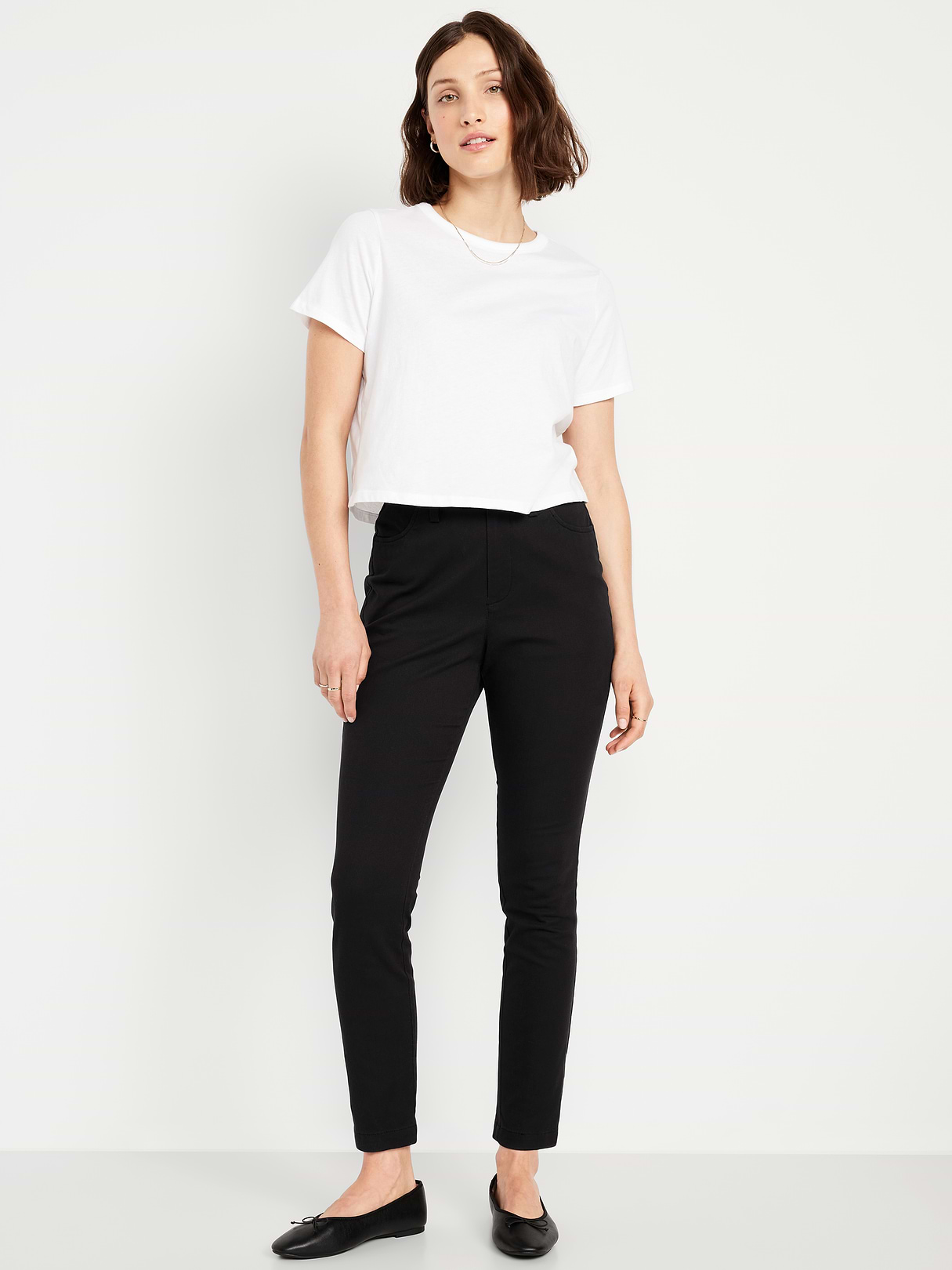High-Waisted Uniform Skinny Pants - Black Jack