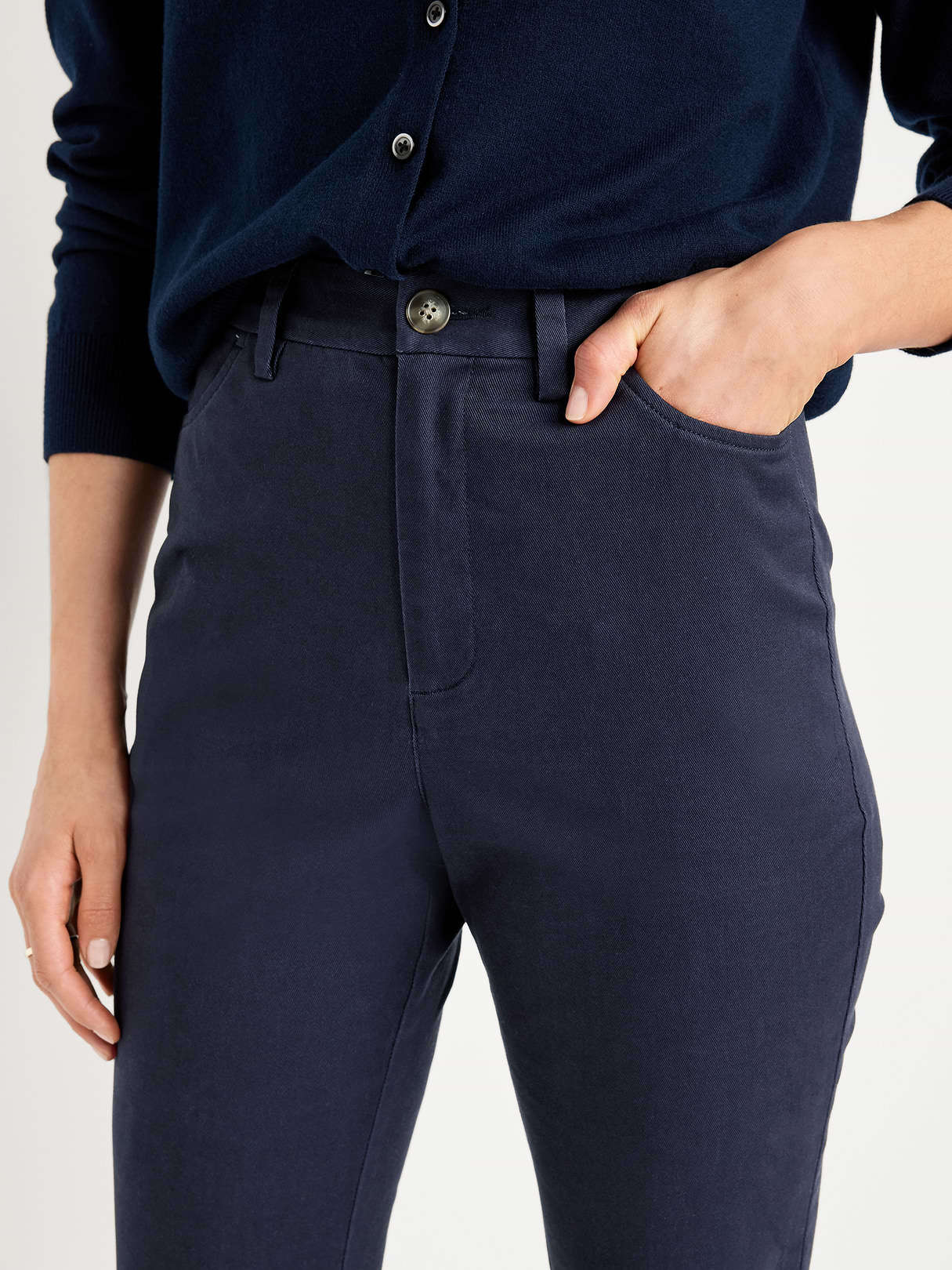 High-Waisted Uniform Boot-Cut Pants - Navy Captain