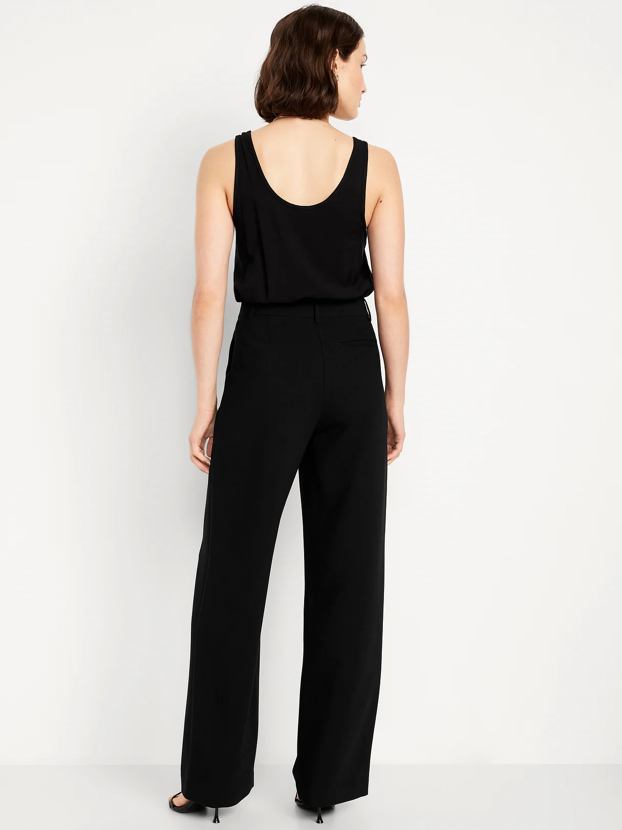 Extra High-Waisted Taylor Wide-Leg Trouser Pants - Black Jack