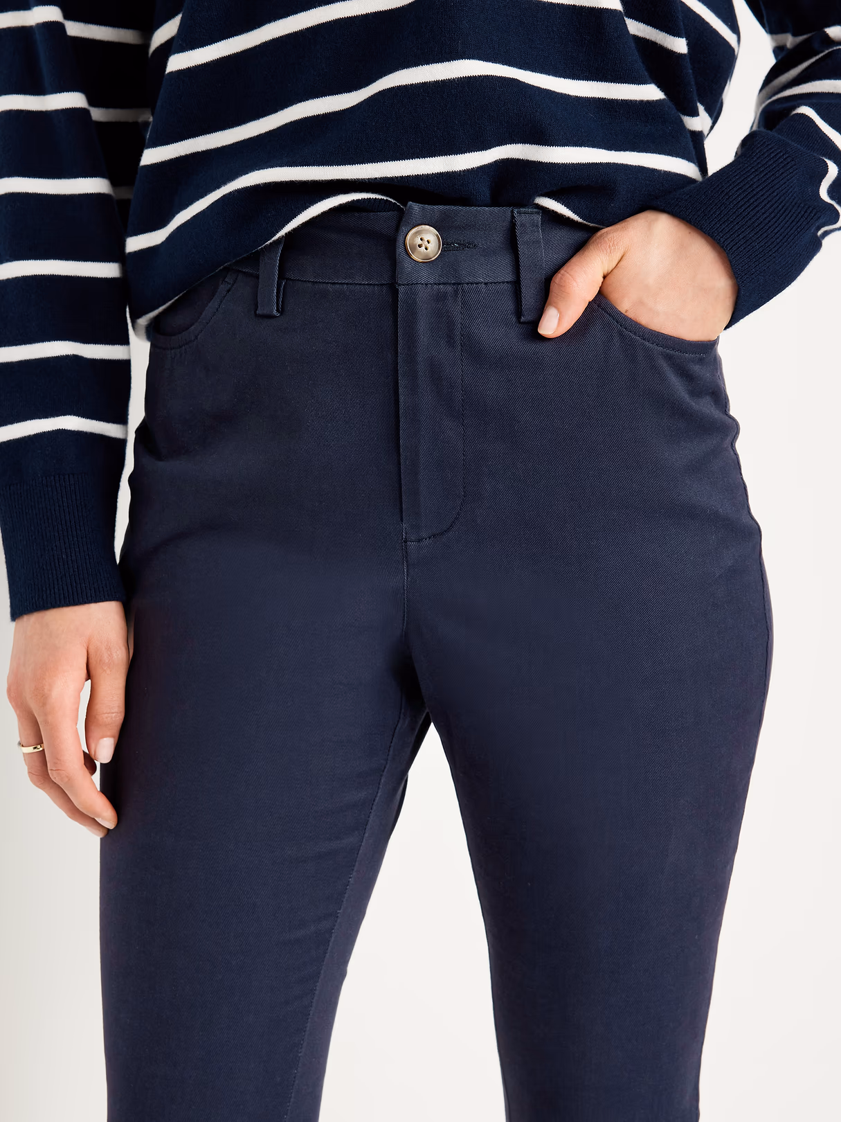 High-Waisted Uniform Skinny Pants - Navy Captain
