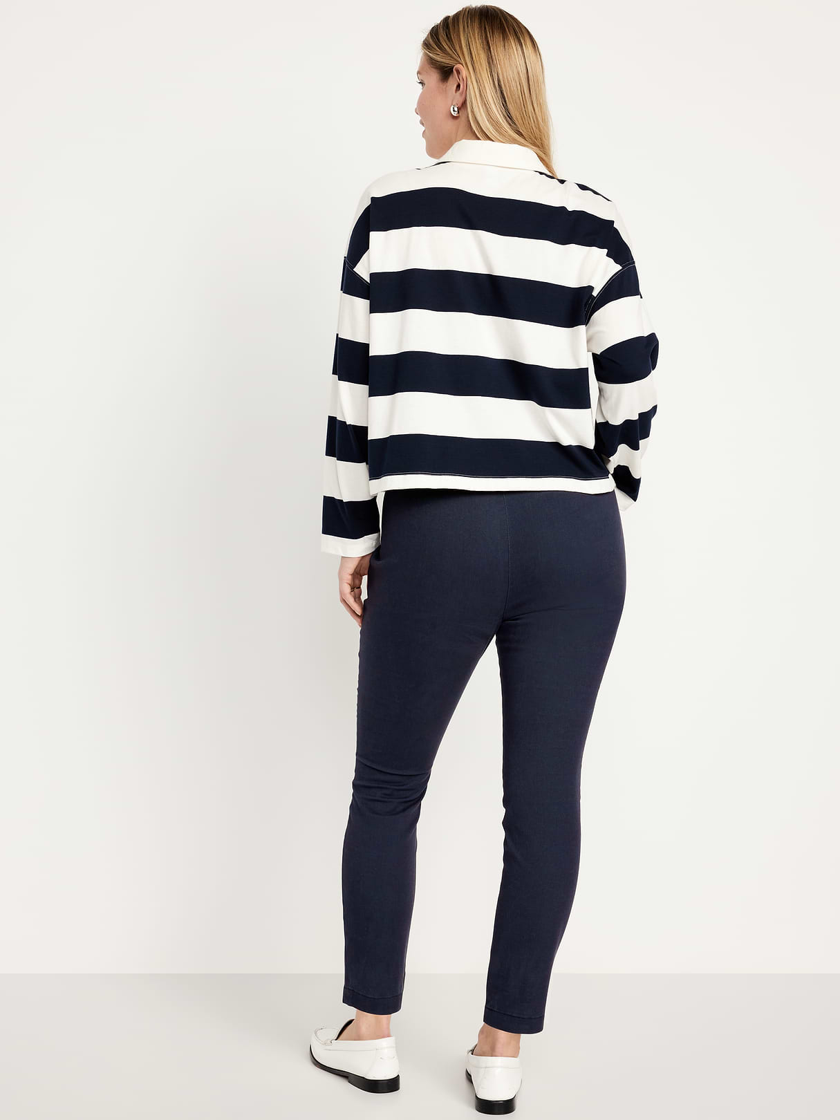 High-Waisted Uniform Skinny Pants - Navy Captain