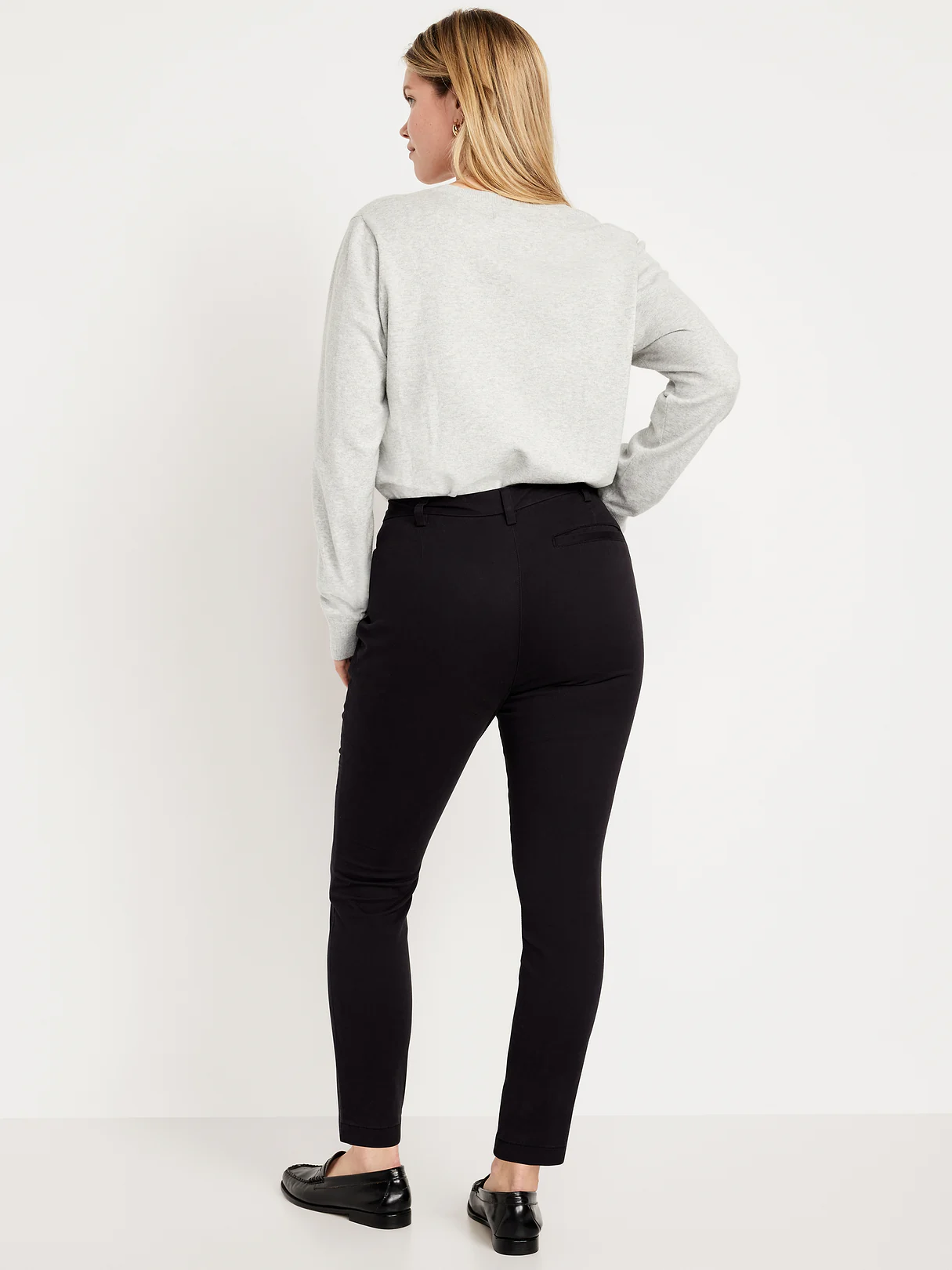 High-Waisted Uniform Skinny Pants - Black Jack
