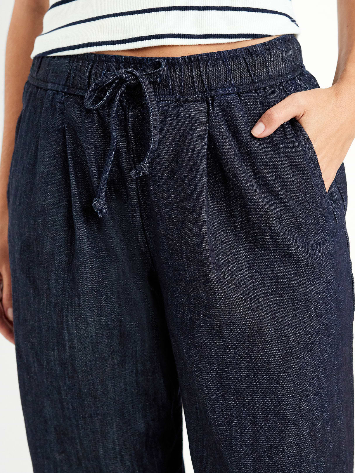 High-Waisted Billie Straight Ankle Trouser - Dark Rinse