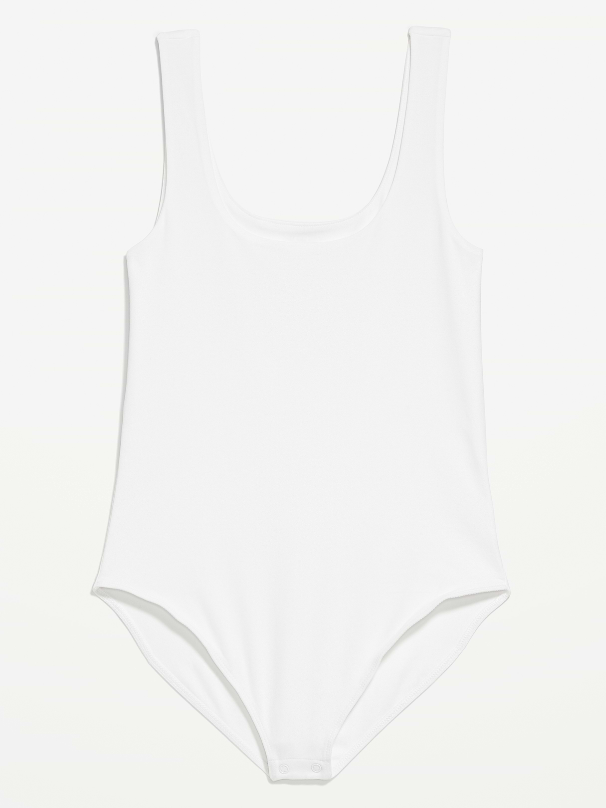 Double-Layer Scoop-Neck Bodysuit - White Lilies