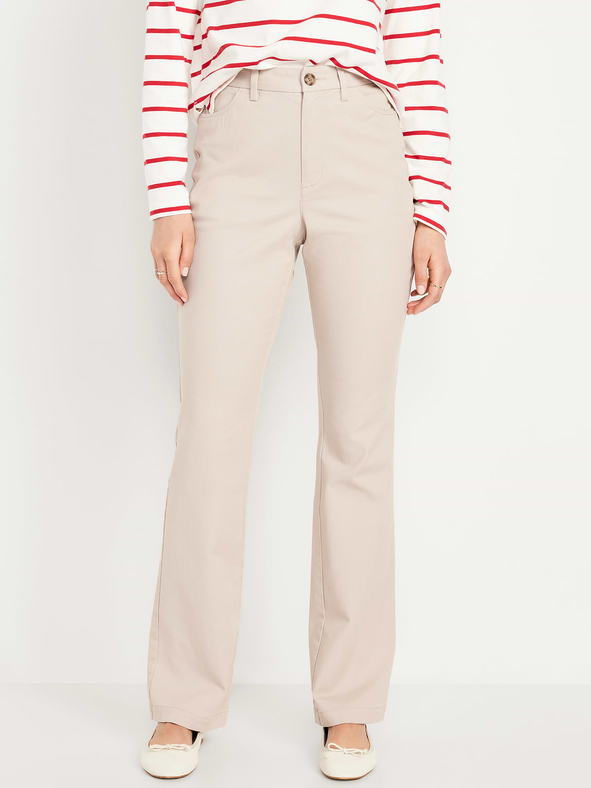 High-Waisted Uniform Boot-Cut Pants - A Stone's Throw