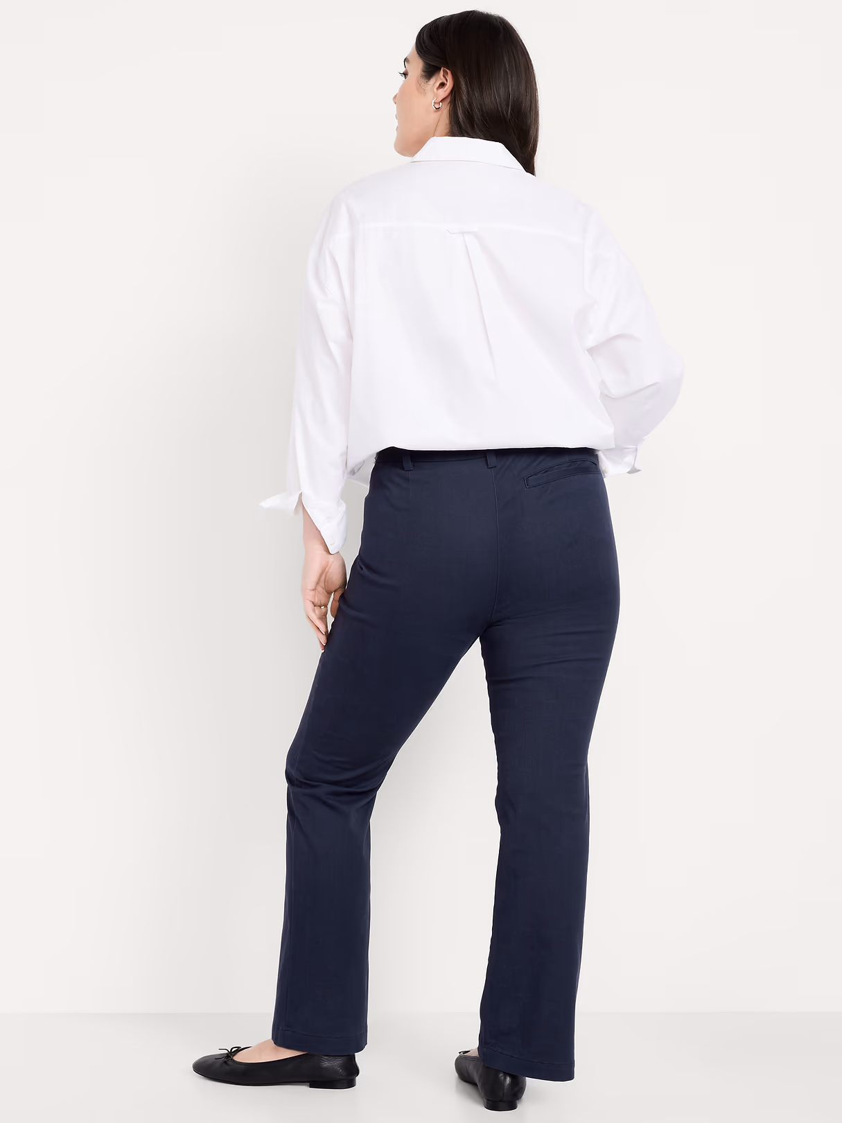 High-Waisted Uniform Boot-Cut Pants - Navy Captain