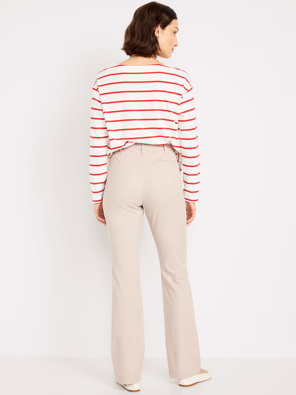 High-Waisted Uniform Boot-Cut Pants - A Stone's Throw