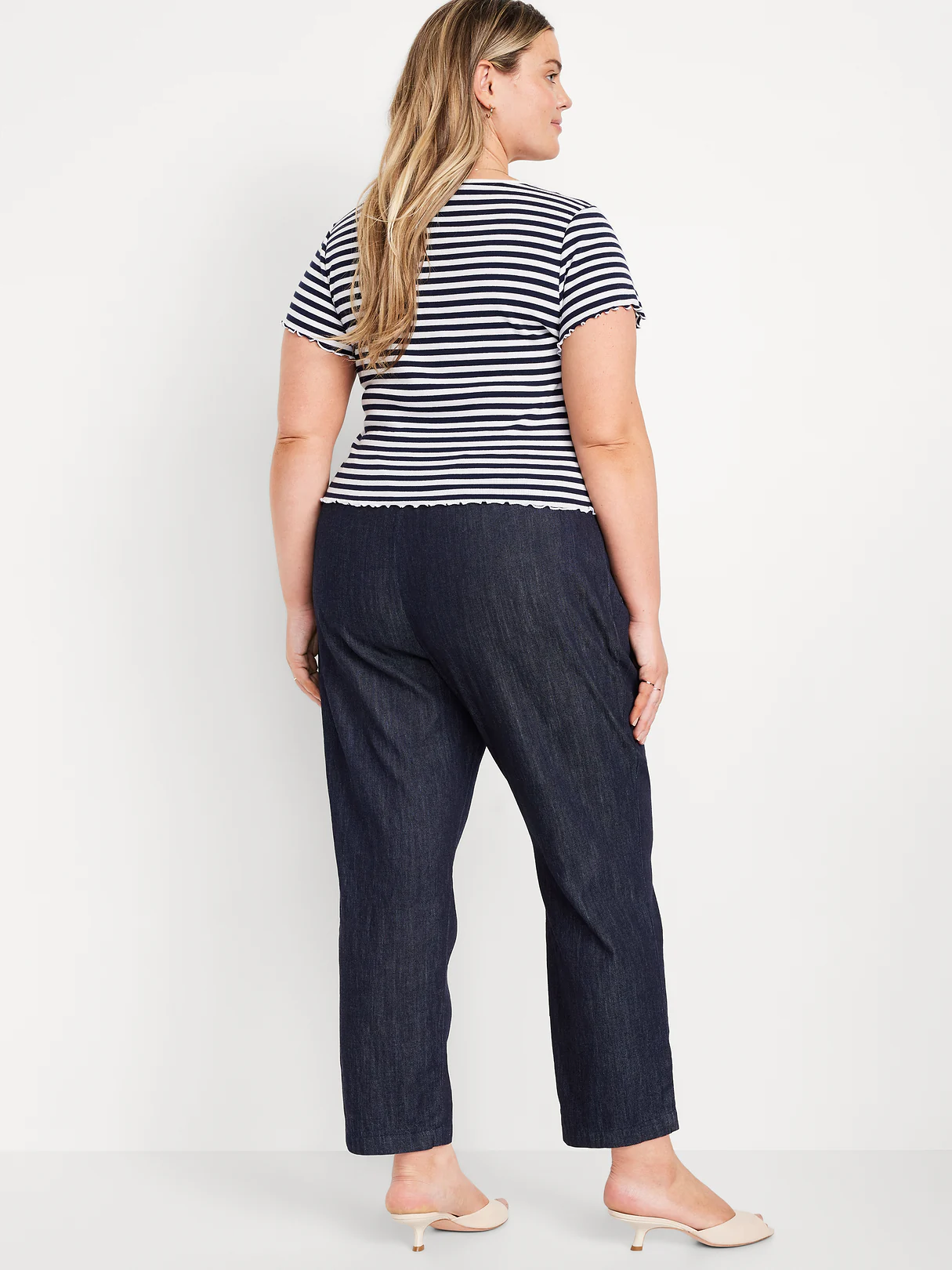 High-Waisted Billie Straight Ankle Trouser - Dark Rinse