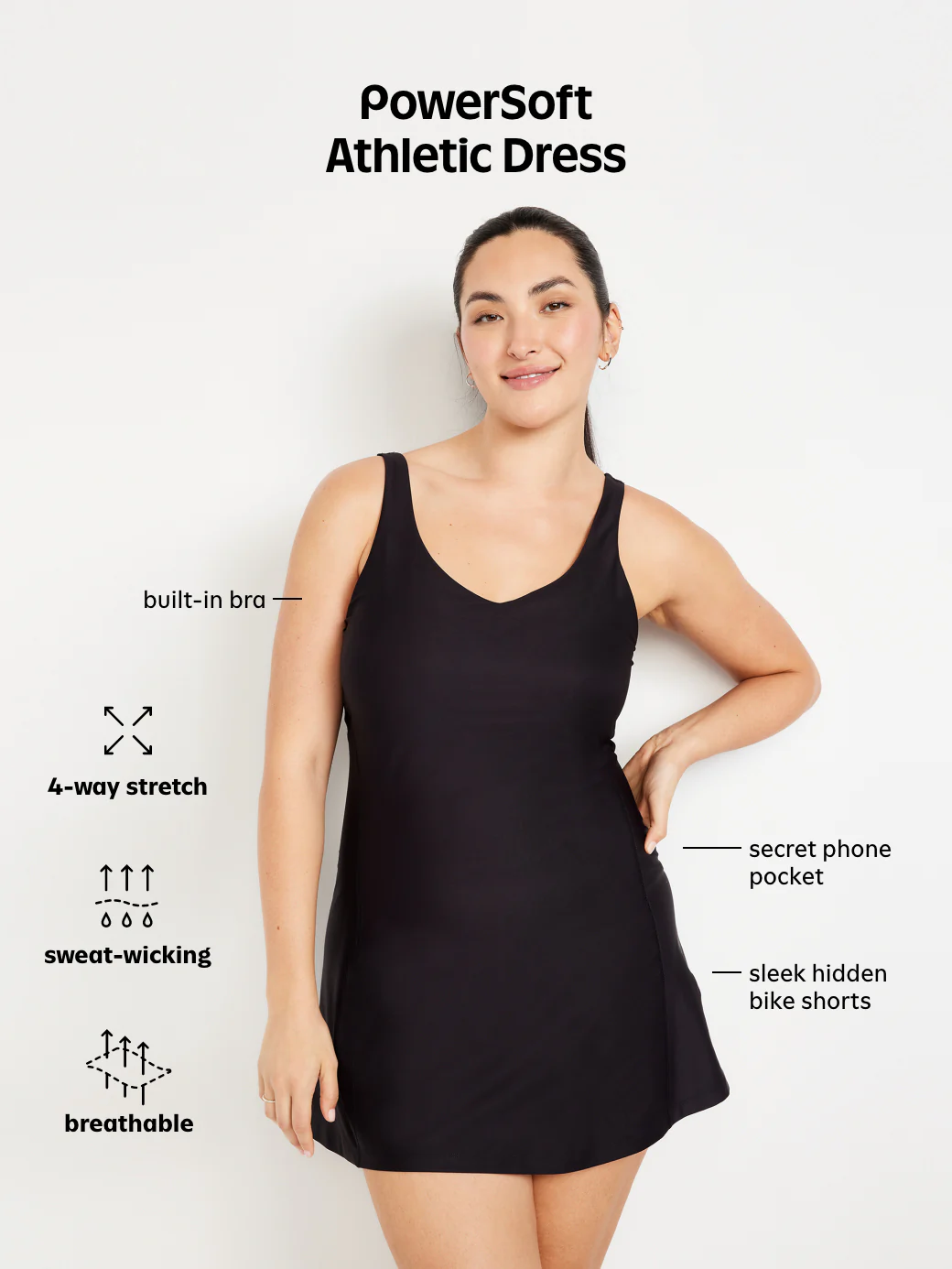 PowerSoft Athletic Dress - Dusk Navy
