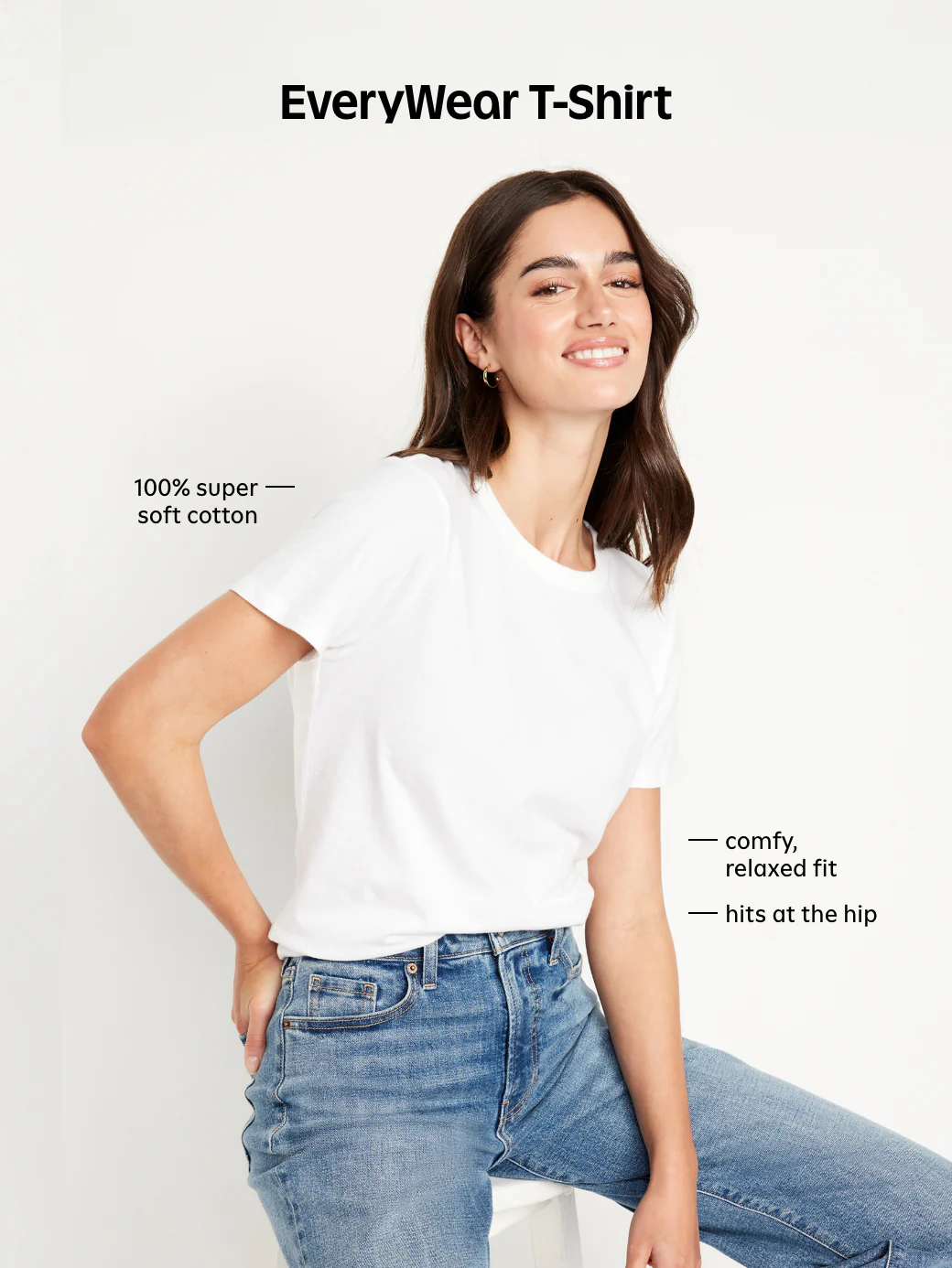 EveryWear V-Neck T-Shirt - Calla Lily White
