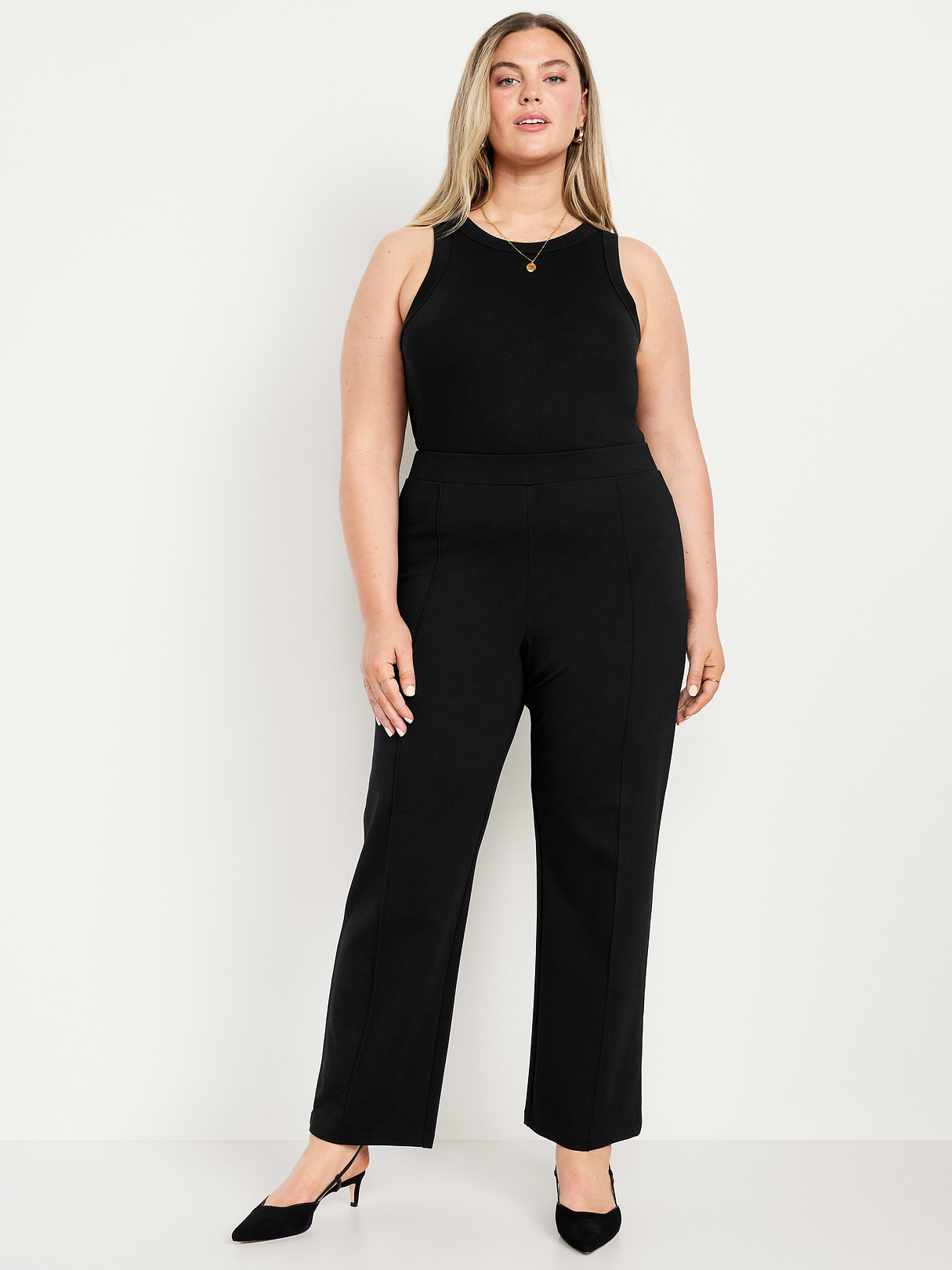 Extra High-Waisted Stevie Straight Pants - Black Jack