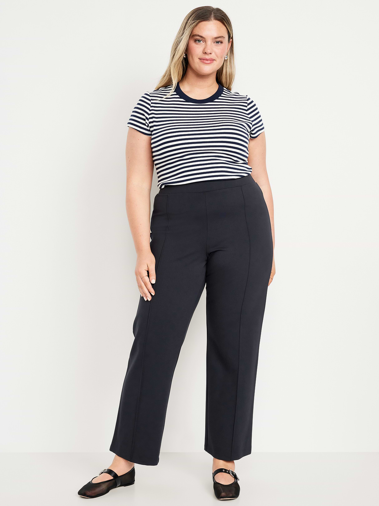Extra High-Waisted Stevie Straight Pants - Navy Captain