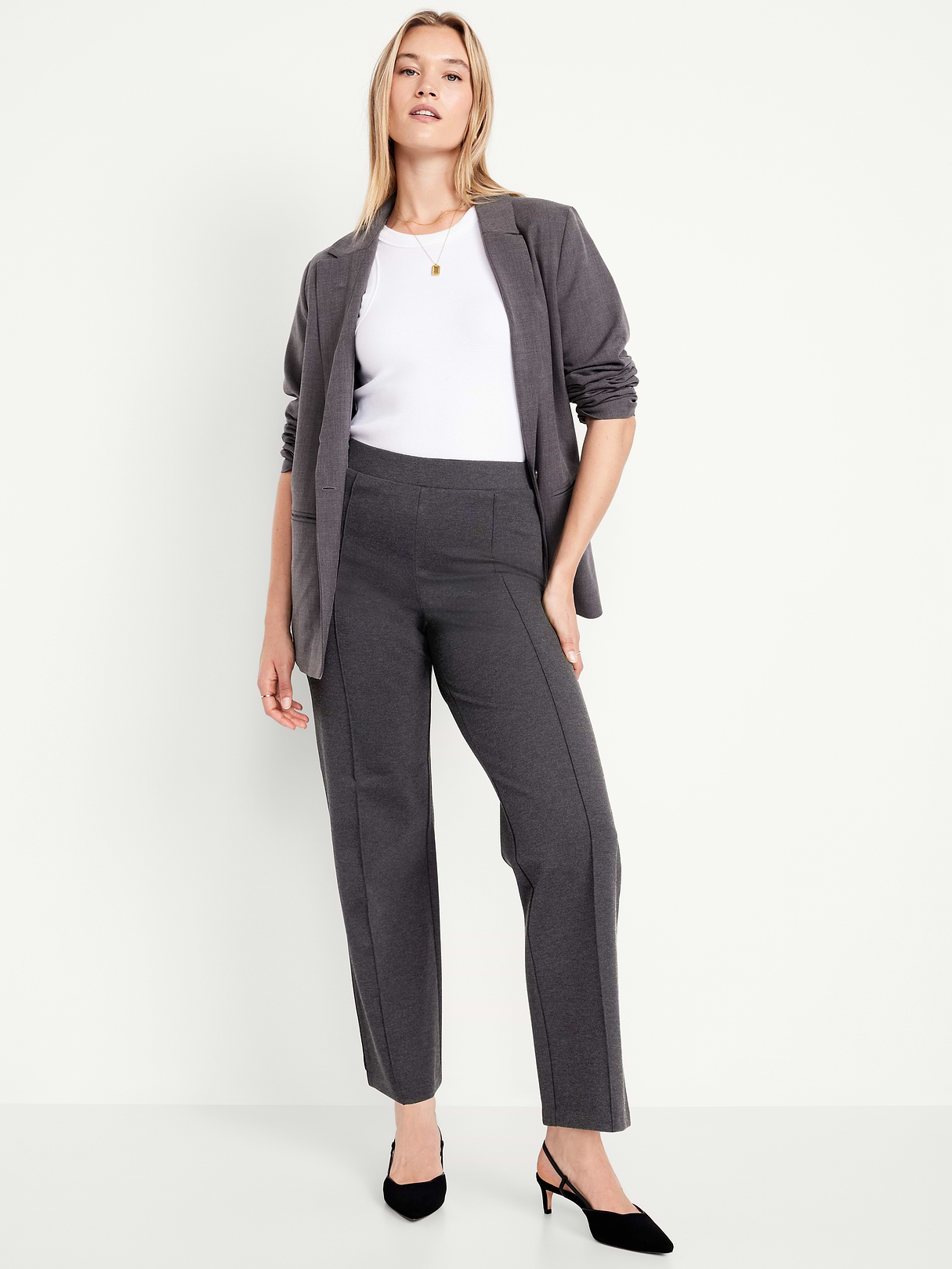 Extra High-Waisted Stevie Straight Pants - Original Gray