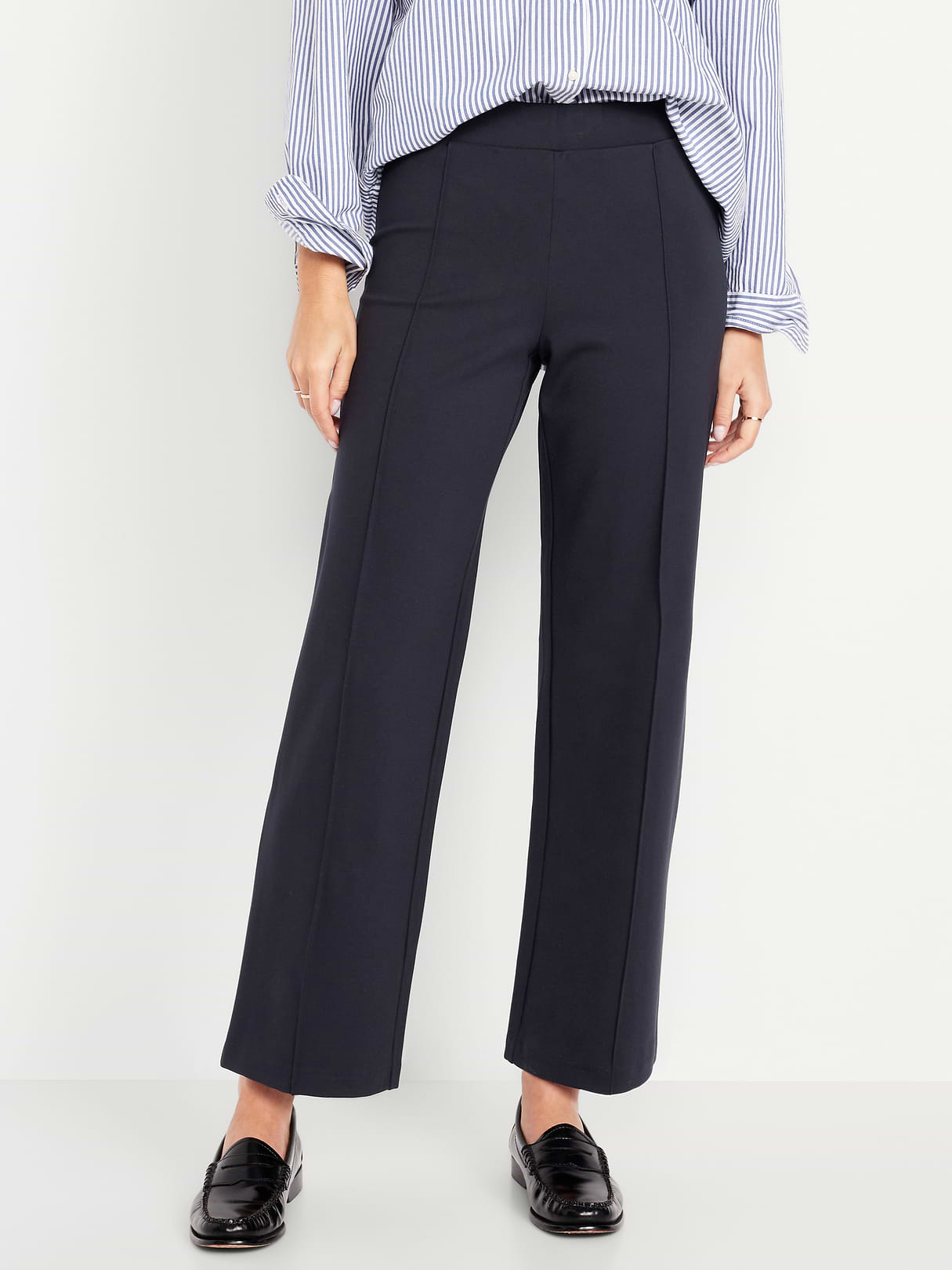 Extra High-Waisted Stevie Straight Pants - Navy Captain