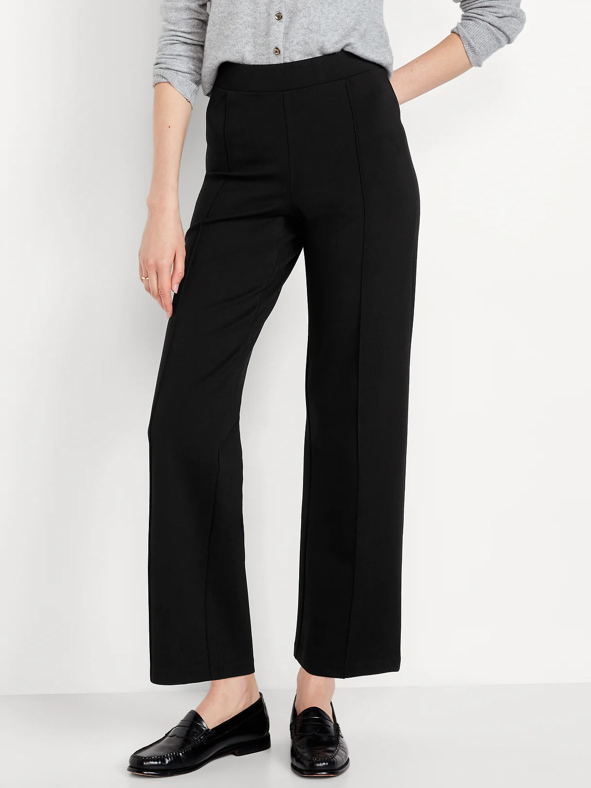 Extra High-Waisted Stevie Straight Pants - Black Jack