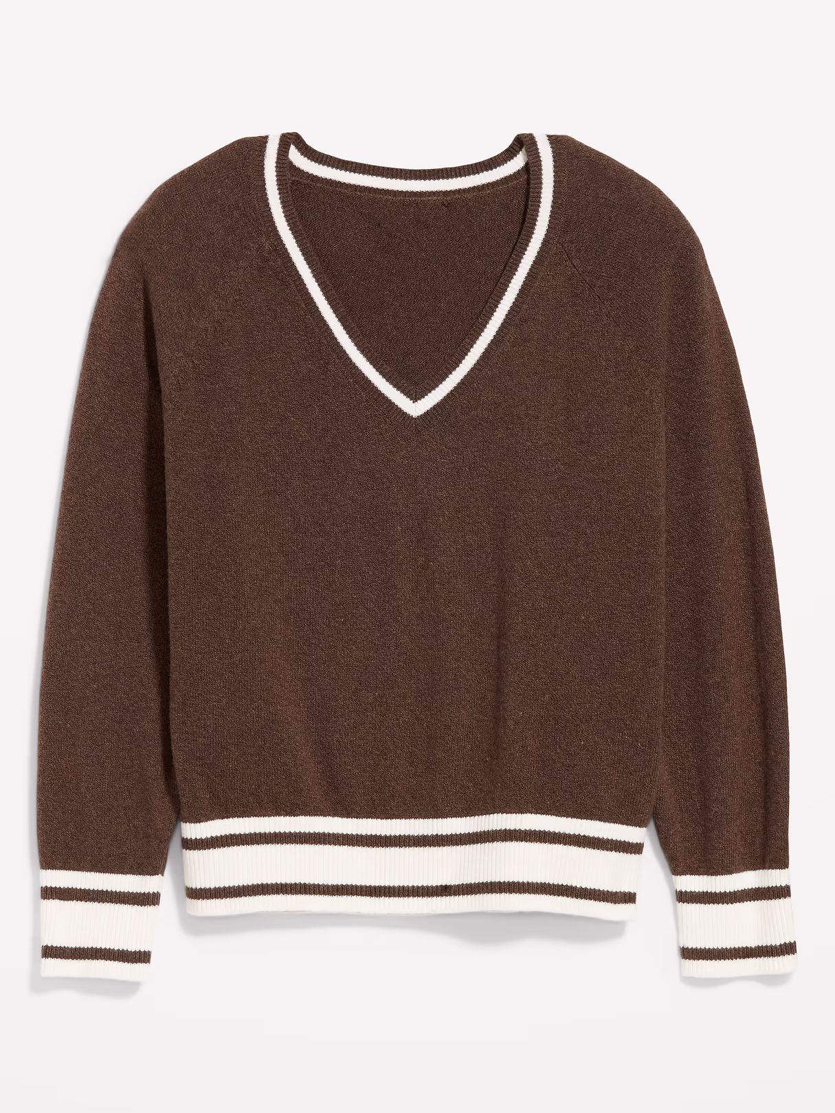SoSoft Loose V-Neck Sweater - Earthen/Cream