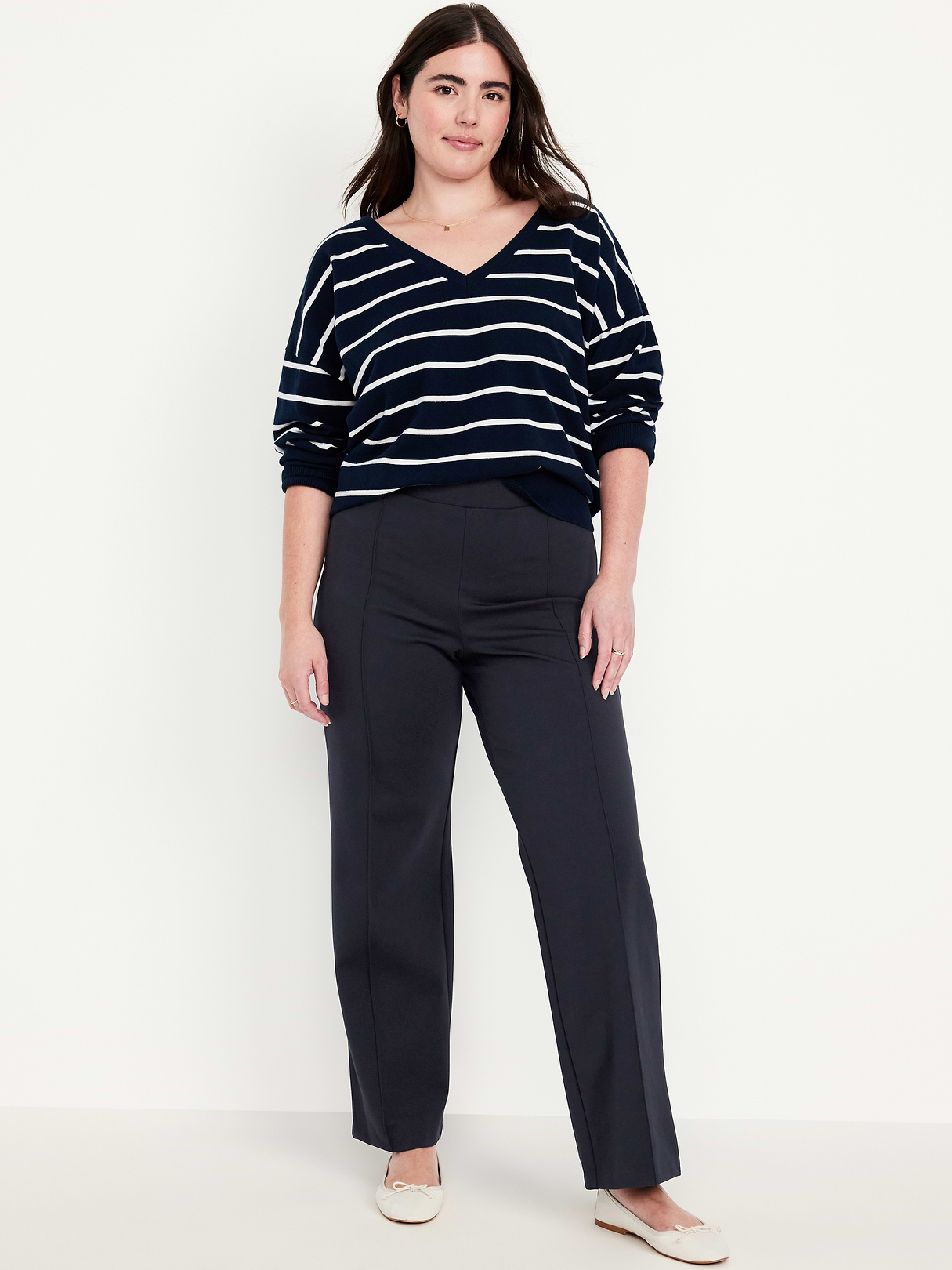 Extra High-Waisted Stevie Straight Pants - Navy Captain