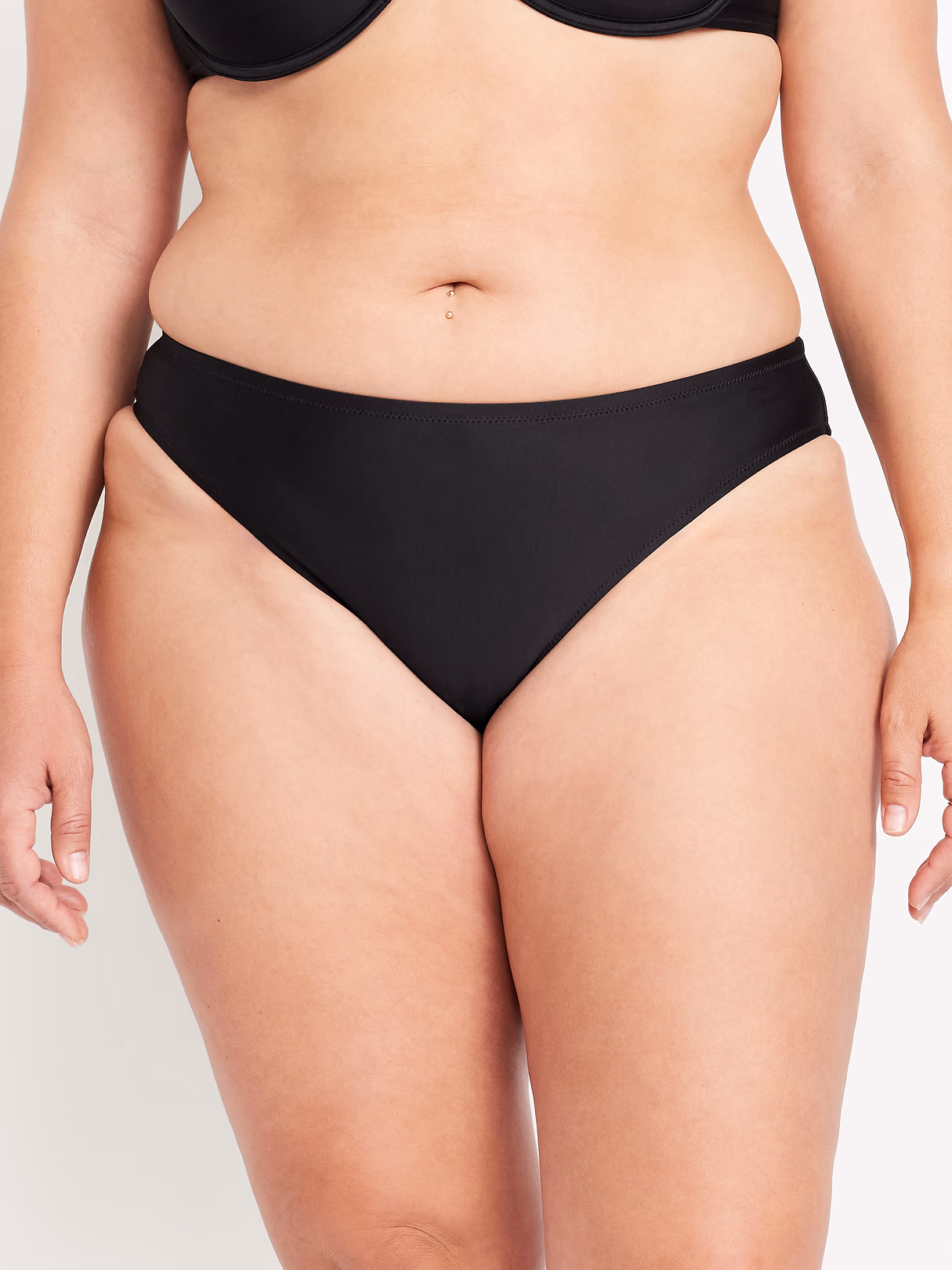 Mid-Rise Bikini Swim Bottoms - Black Jack