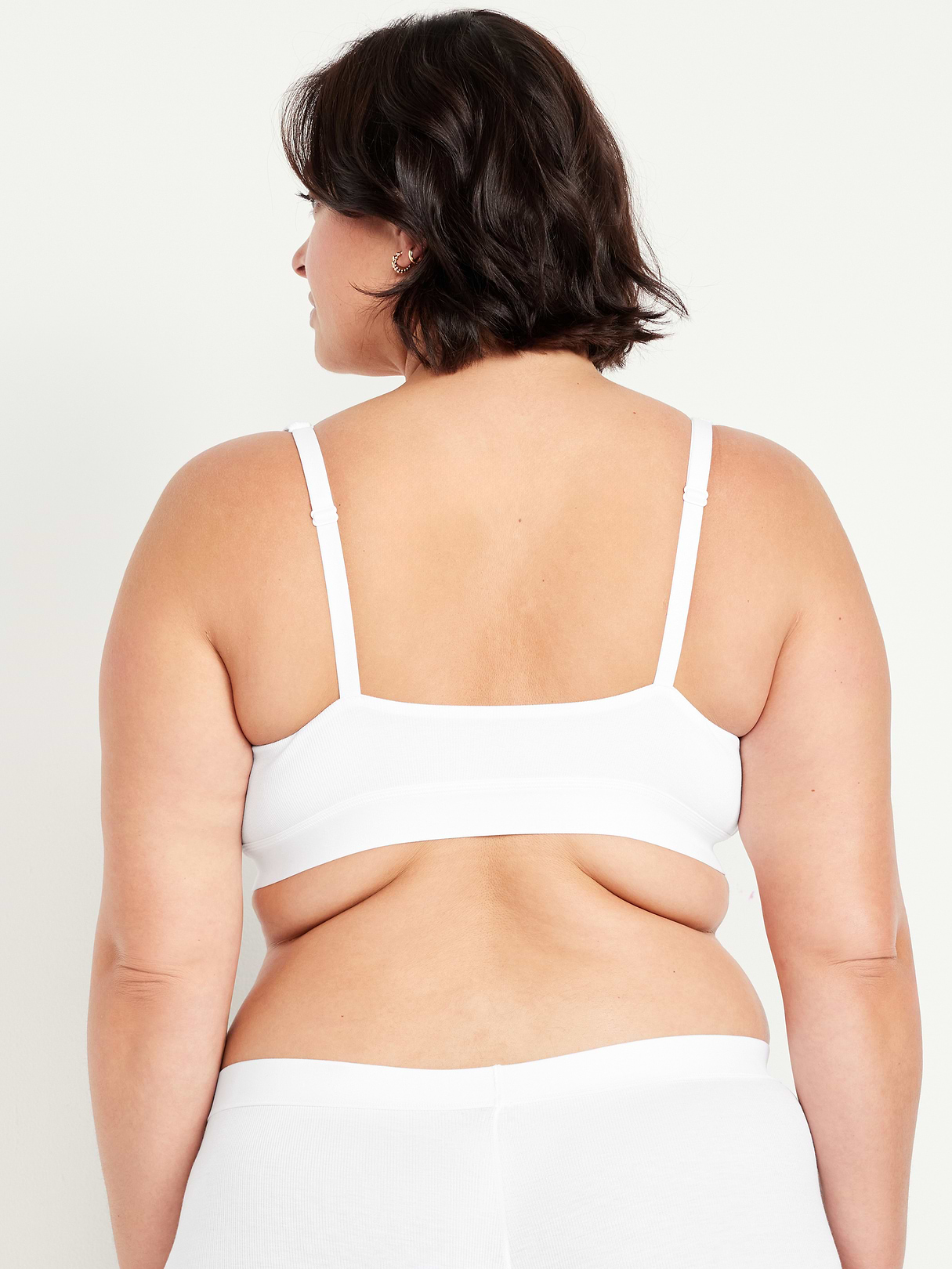 Ultra-Ribbed Bralette - White Lilies