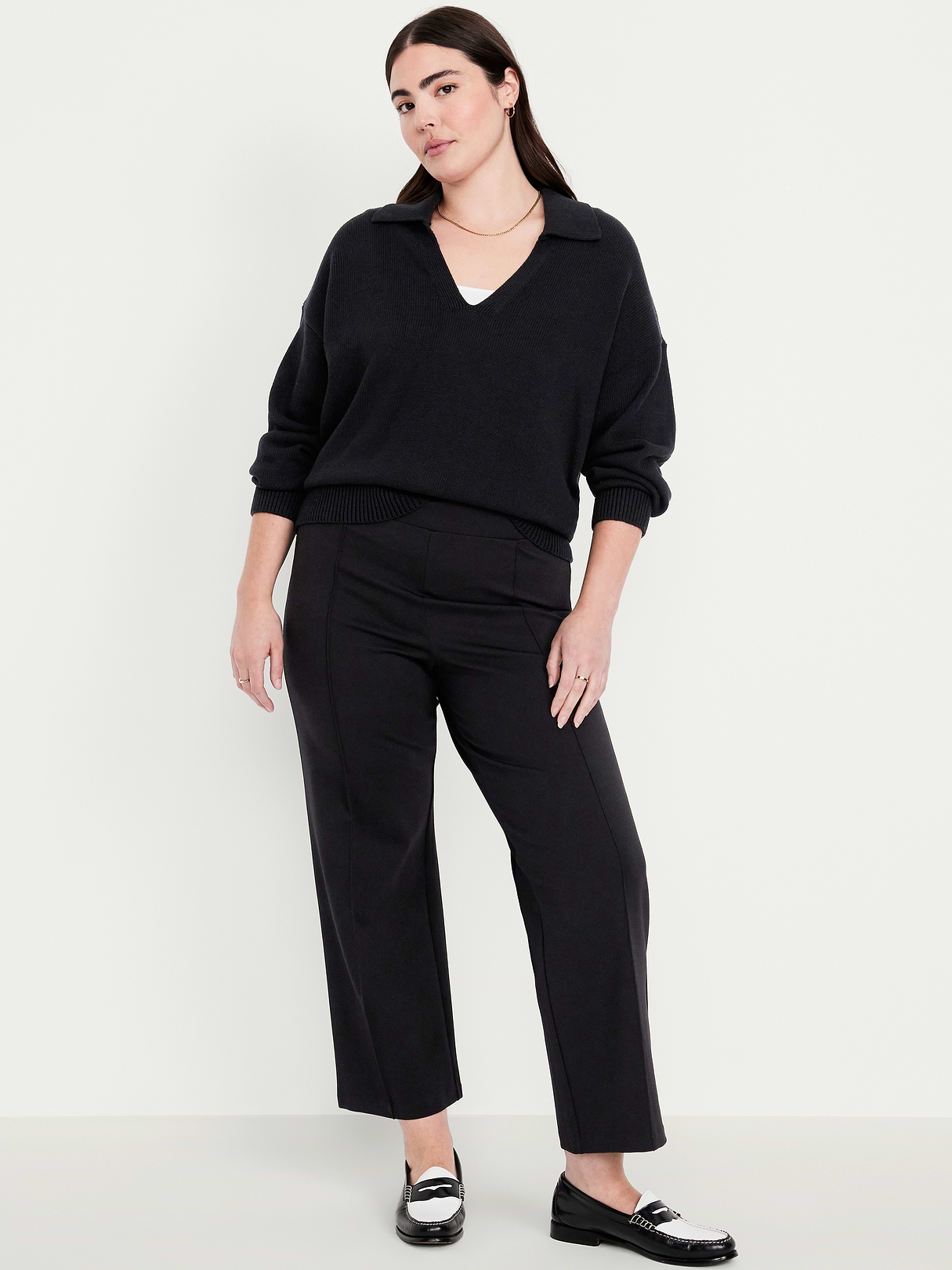 Extra High-Waisted Stevie Straight Pants - Black Jack