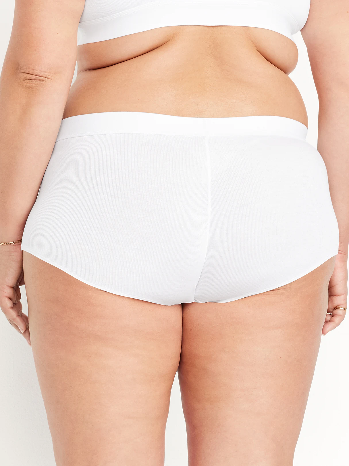Ribbed Hipster Underwear - White Lilies