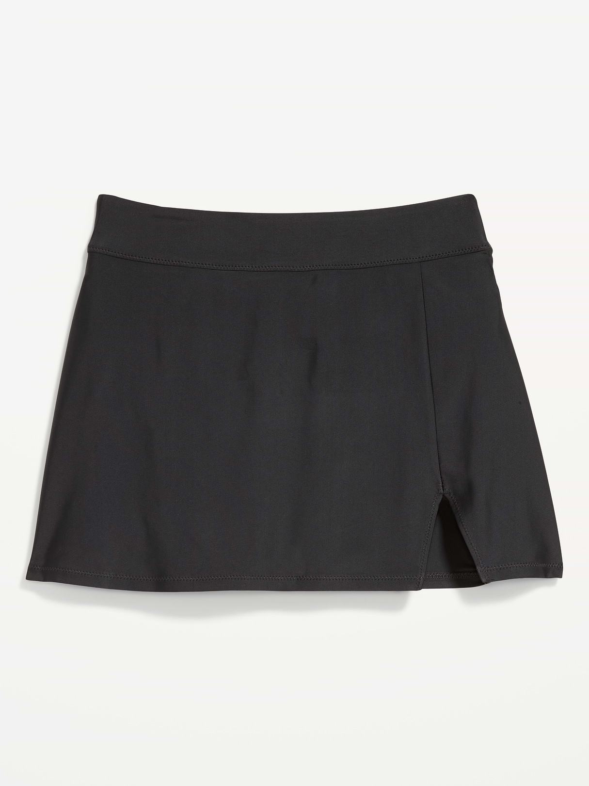 High-Waisted Matte Swim Skirt - Black Jack